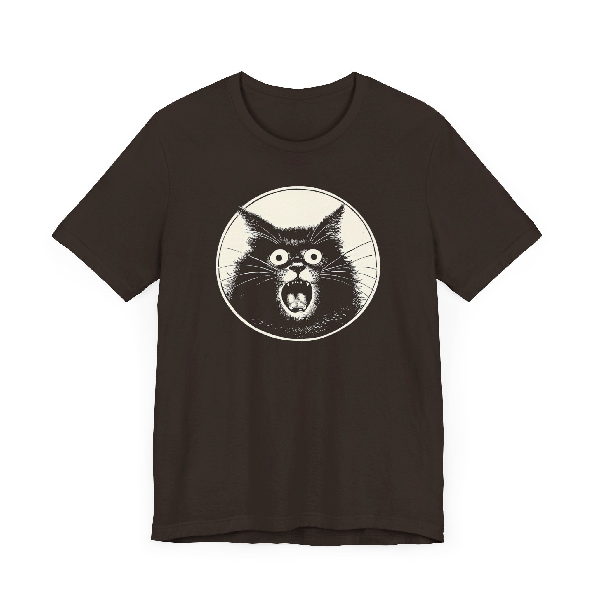 Screaming Cat Graphic Tee – Vintage Style Cat Lover Shirt