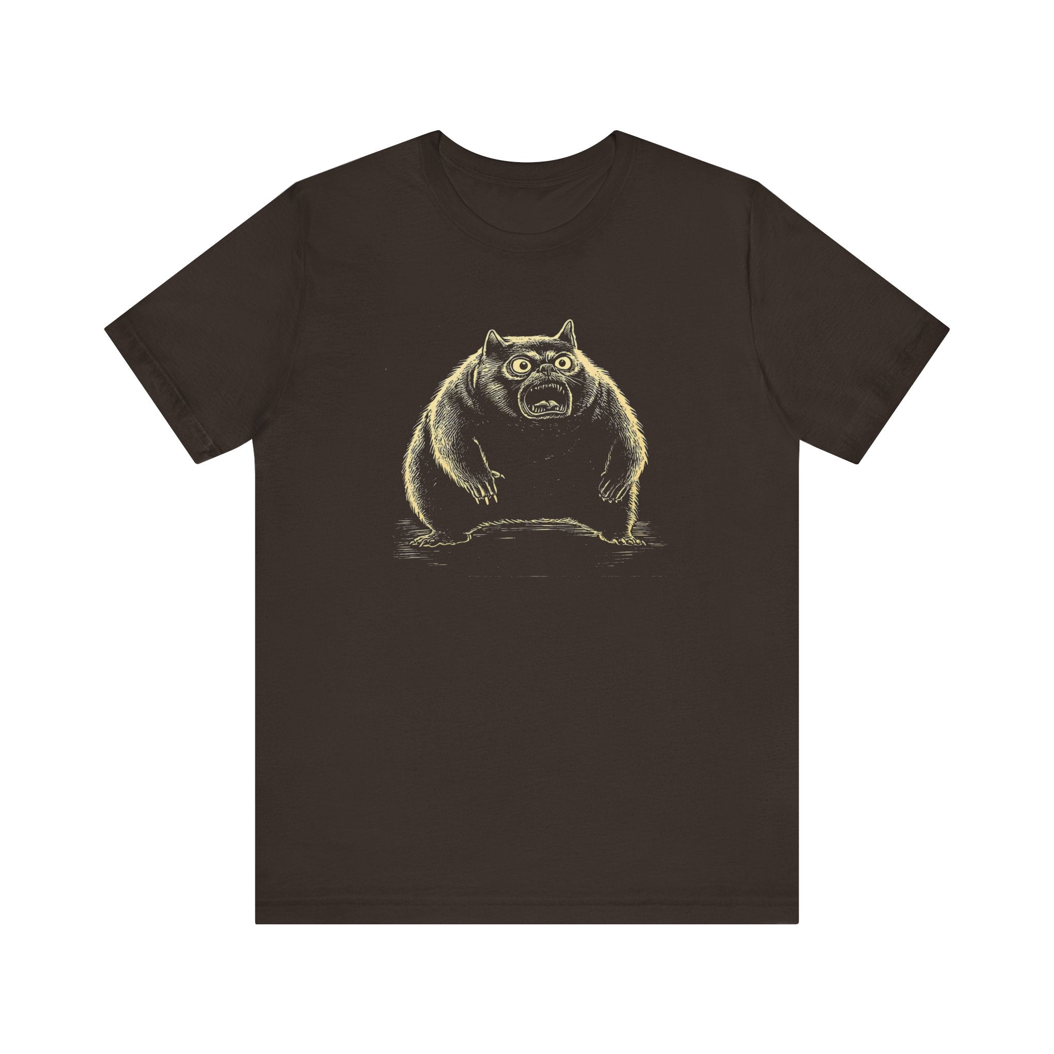 Quirky Angry Cat Illustration T-Shirt – Funny Cat Lover Tee