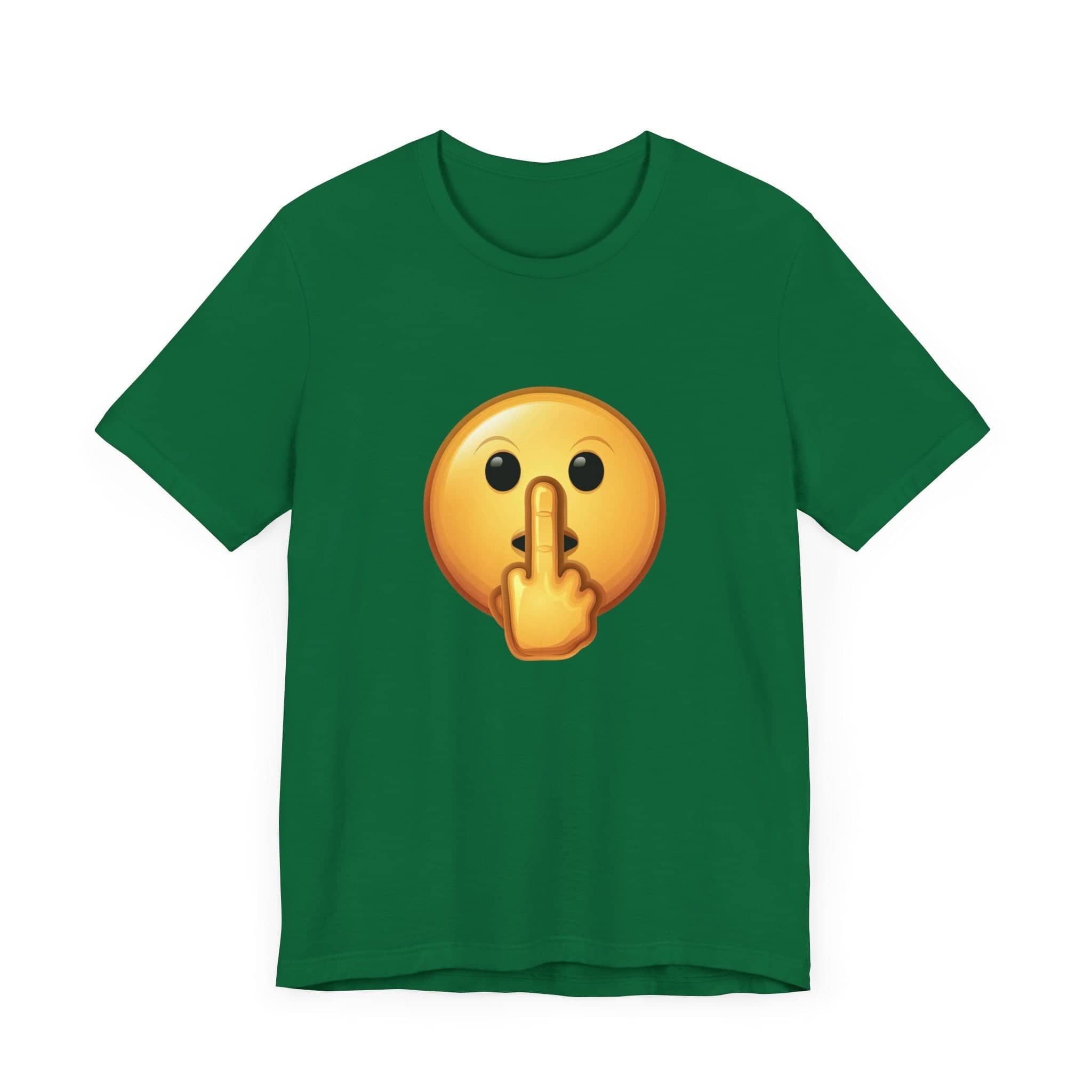 Middle Finger FU Shh Silent Protest Emoji Tee (Small Graphic)