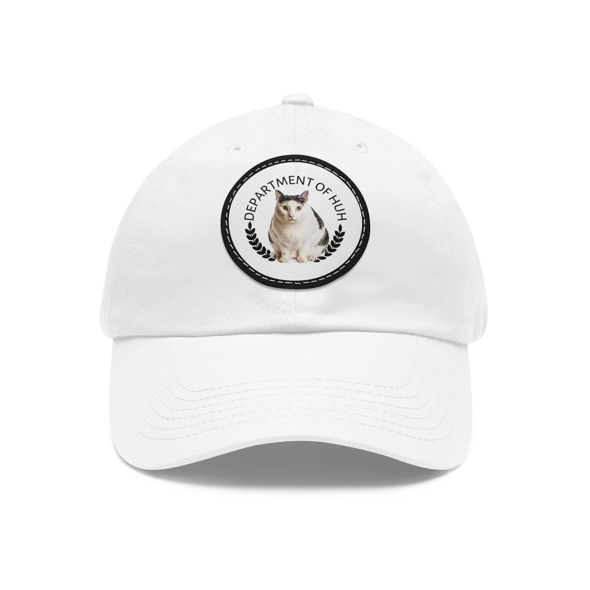 Department of HUH Cat Dad Hat with Leather Patch (Round)