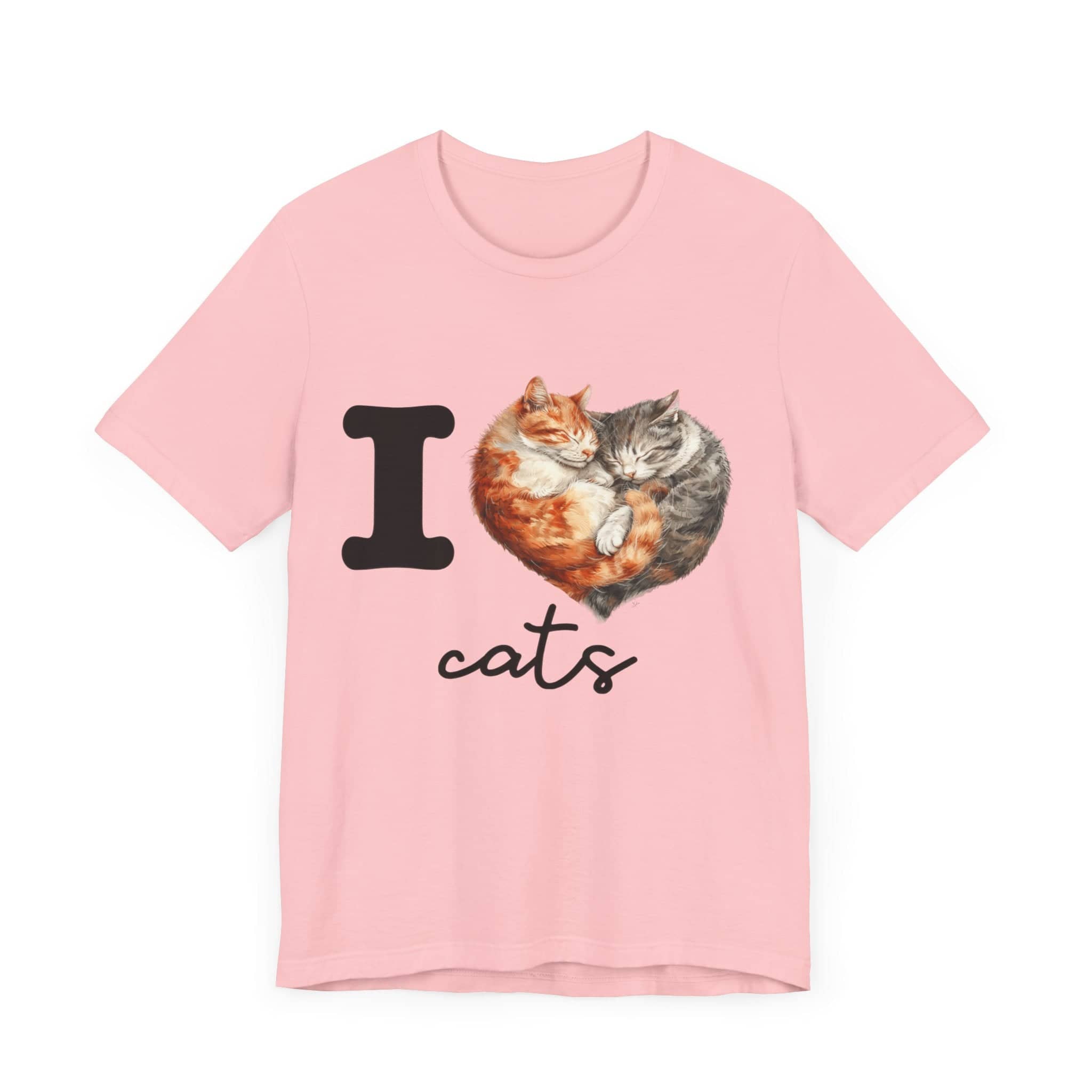 Feline Affection Tee - 'I Heart Cats' Cuddle Short Sleeve Tee