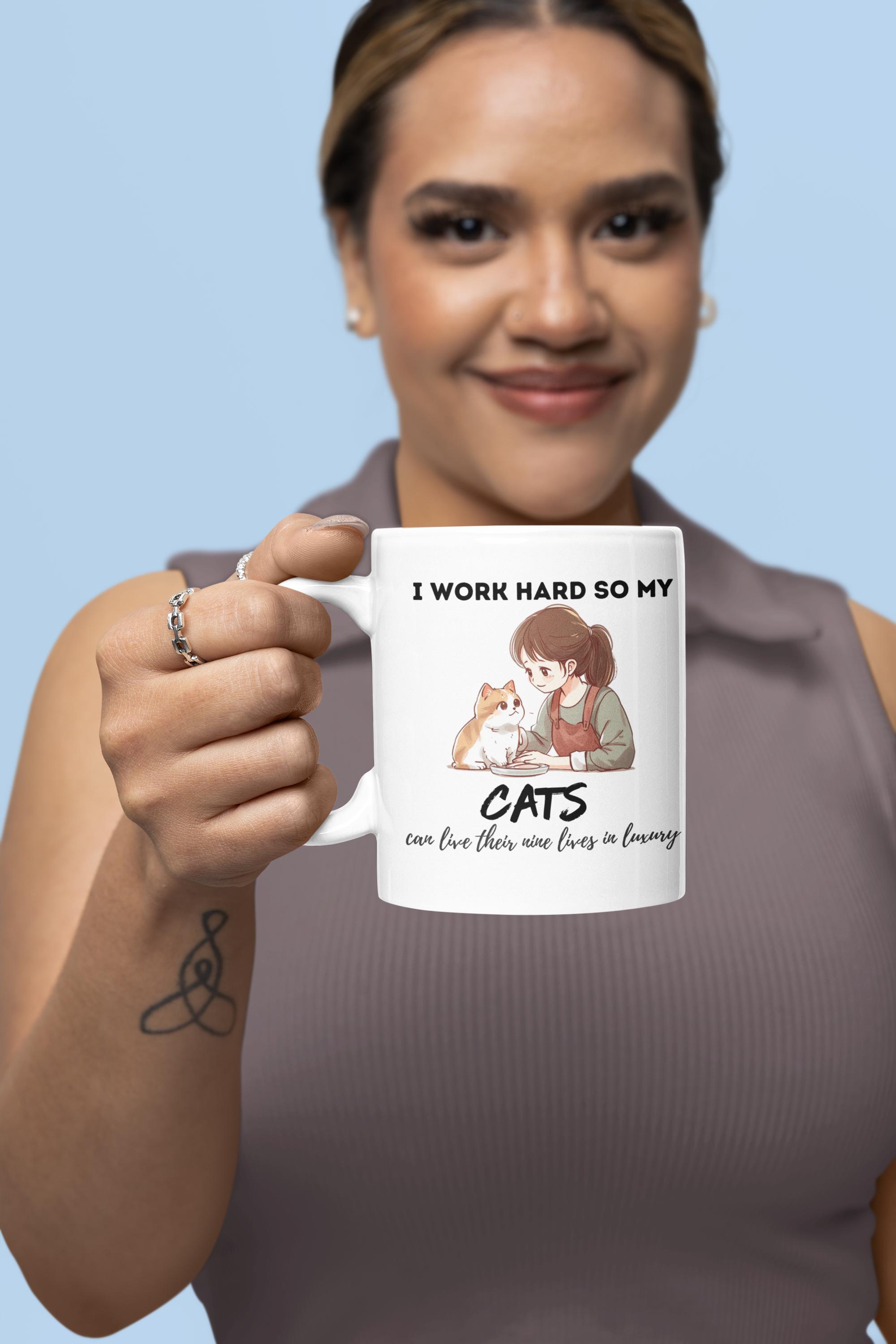 I Work Hard So My Cats Don't 11oz White Mug