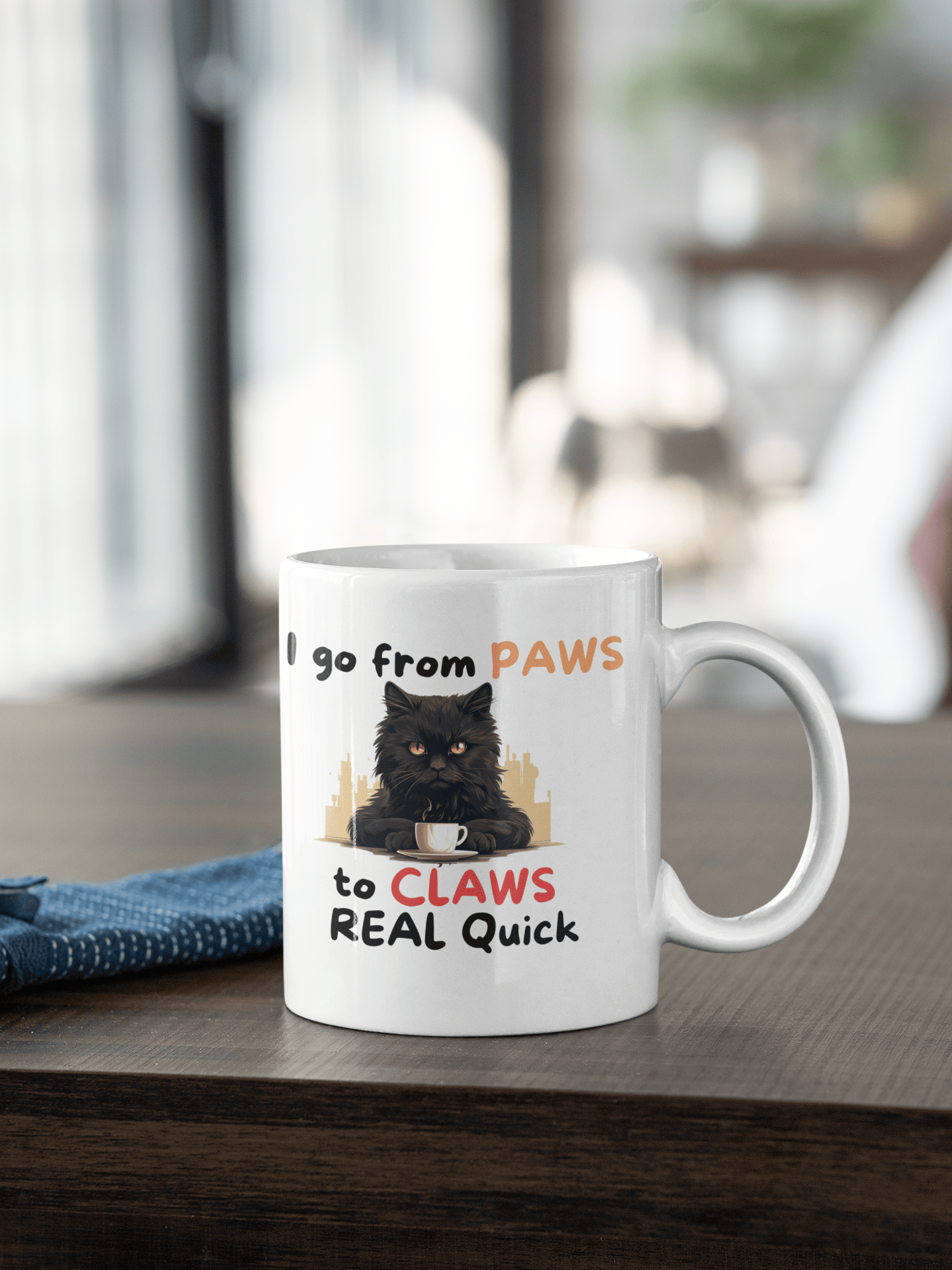 Paws to Claws Ceramic Mug 11oz White Mug