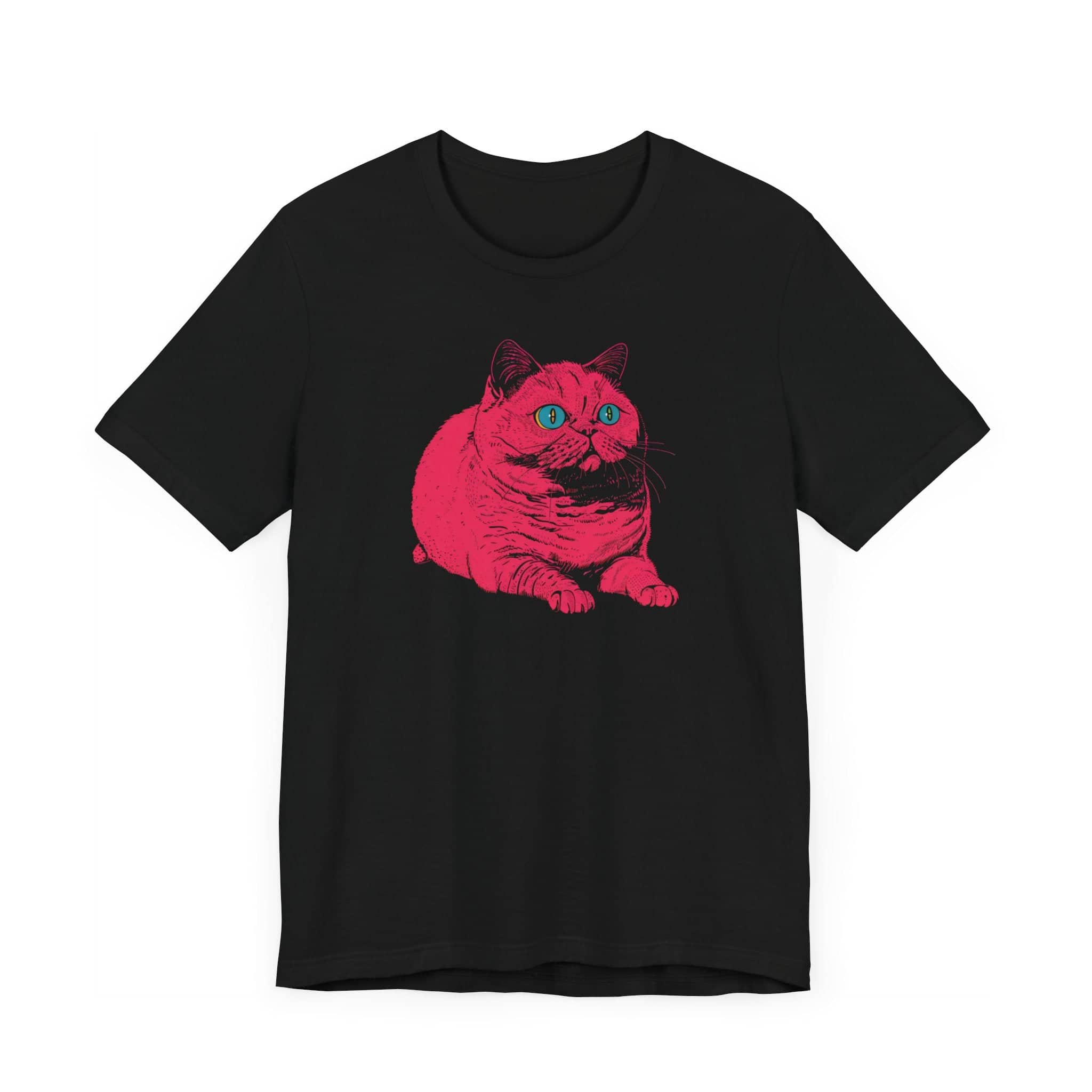 Neon Pink Cat Pop Art T-Shirt