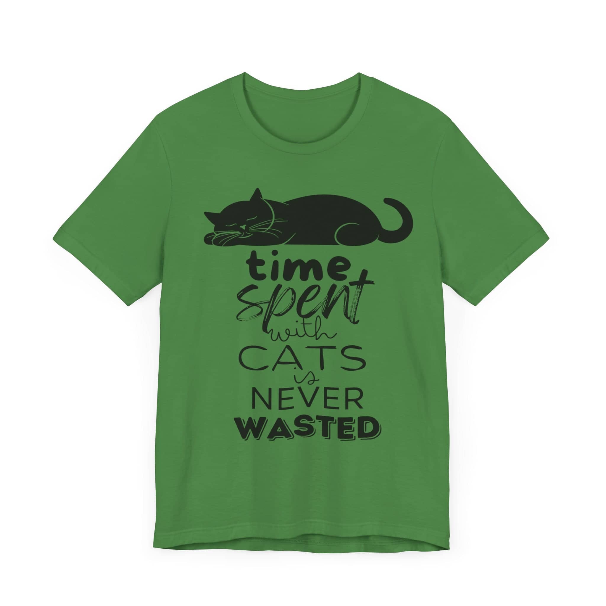 Purrfect Moments Tee - 'Time Spent with Cats is Never Wasted' T-Shirt Unisex Jersey Short Sleeve Tee