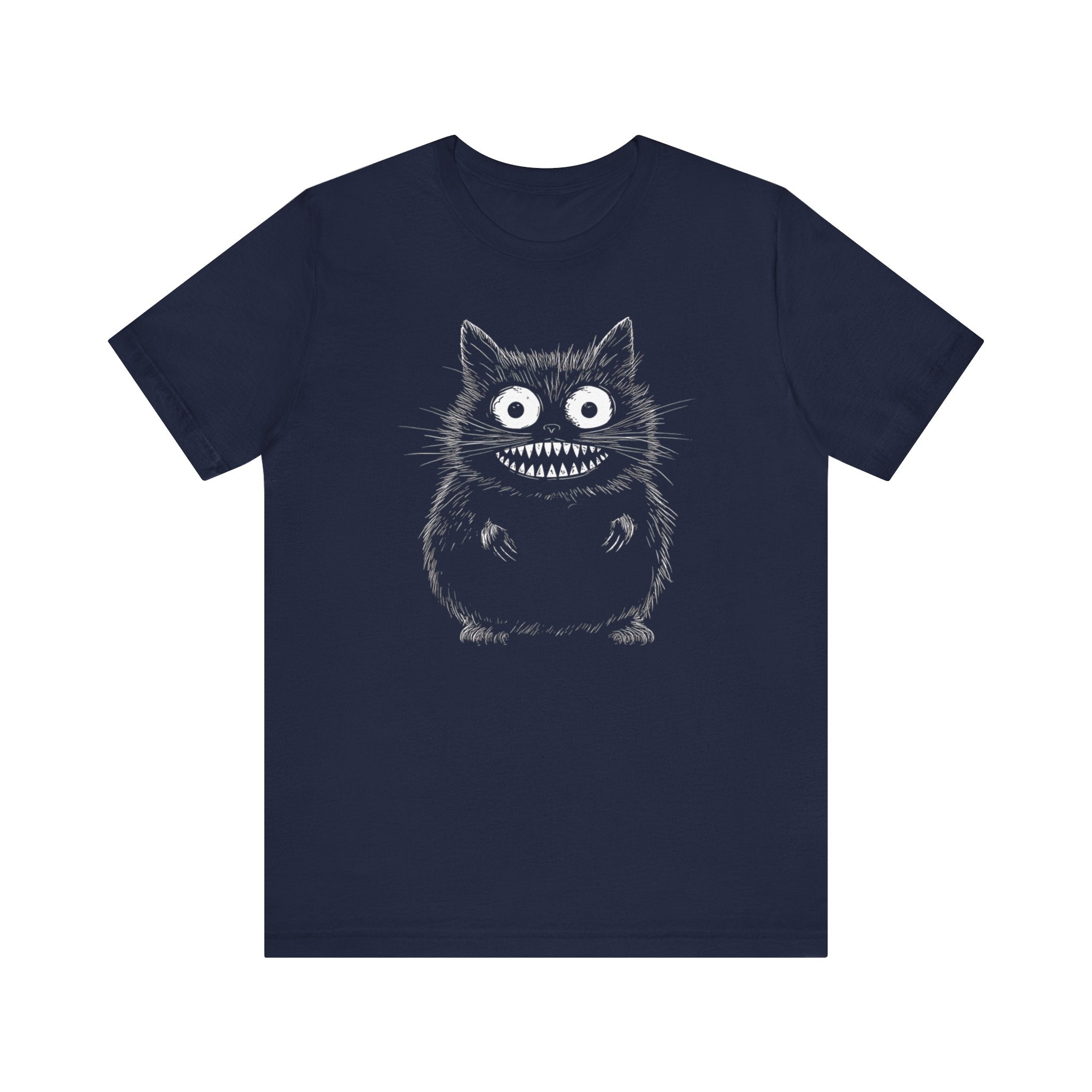 Quirky Grinning Cat Graphic T-Shirt