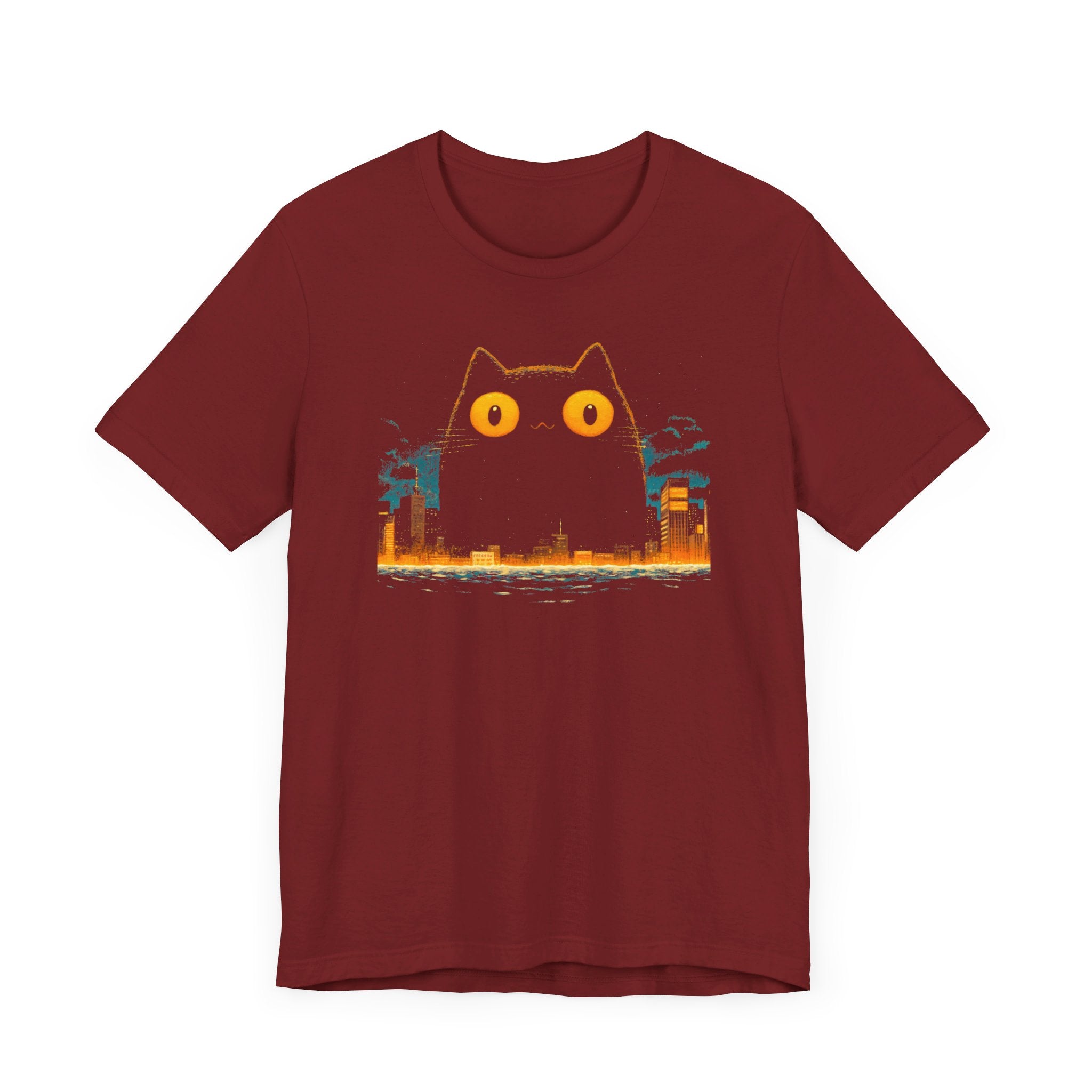 Catzilla Midnight Mischief T-Shirt Cute Cat City Design