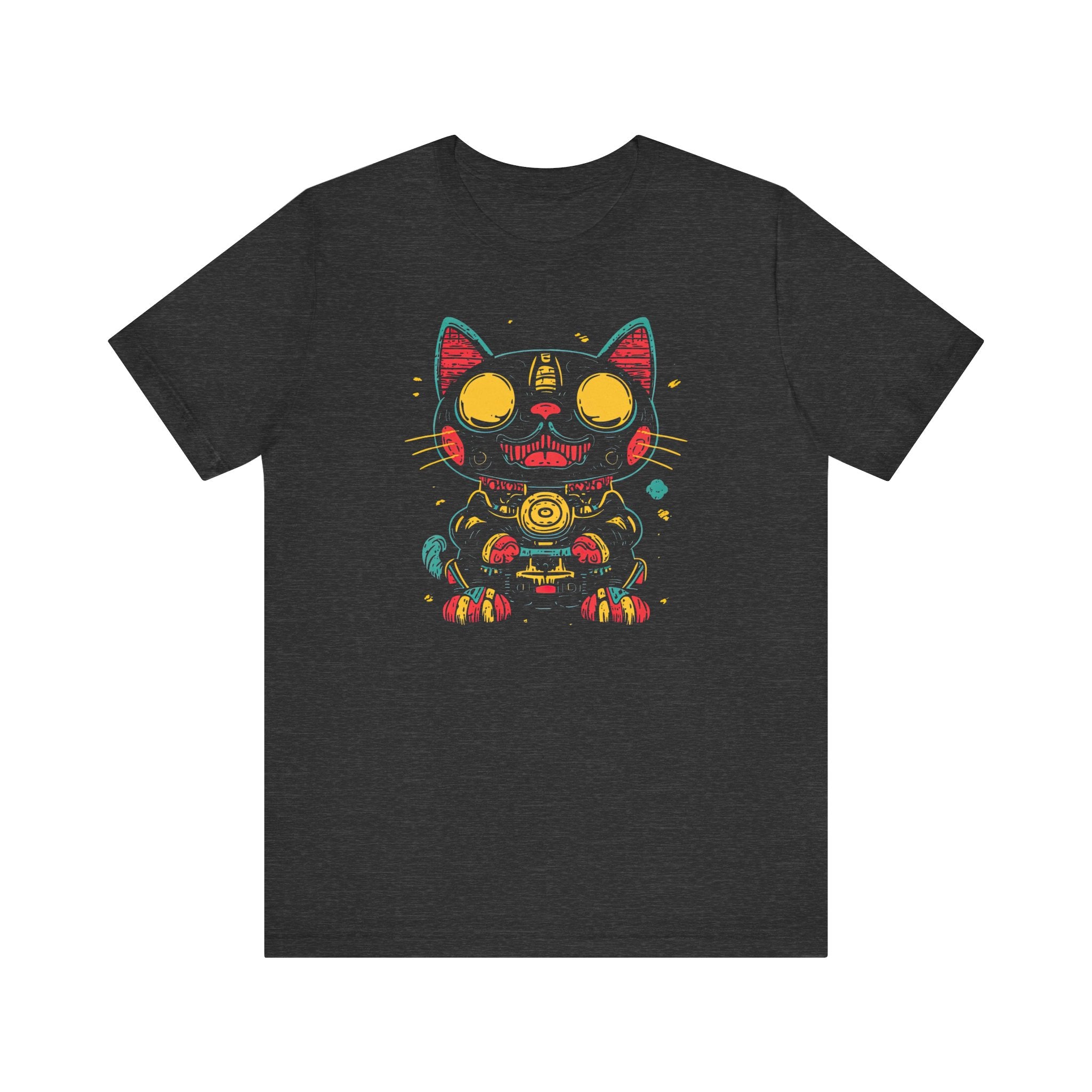 Neon Cyber Samurai Cat T-Shirt