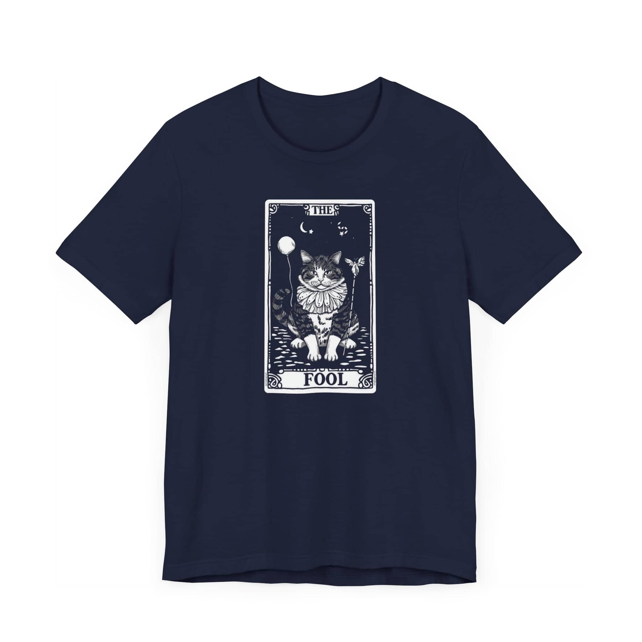 The Fool Tarot Card Cat Graphic Tee