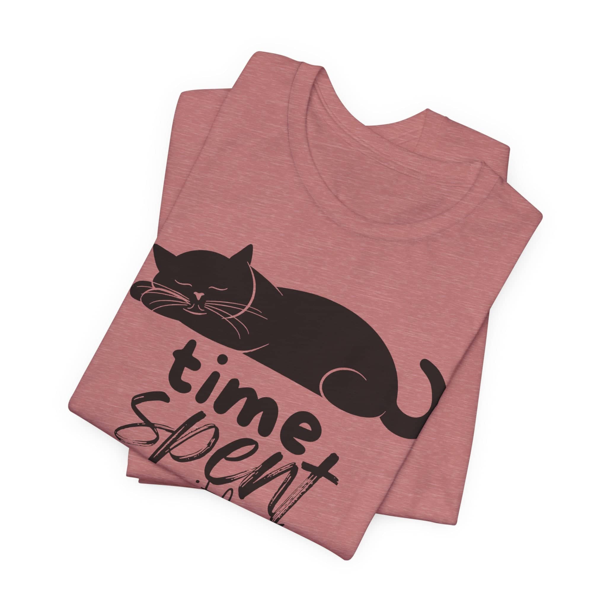 Purrfect Moments Tee - 'Time Spent with Cats is Never Wasted' T-Shirt Unisex Jersey Short Sleeve Tee