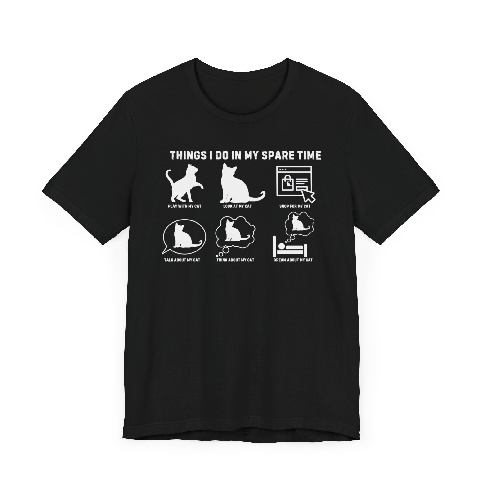 Funny Cat Lover T-Shirt Spare Time Activities