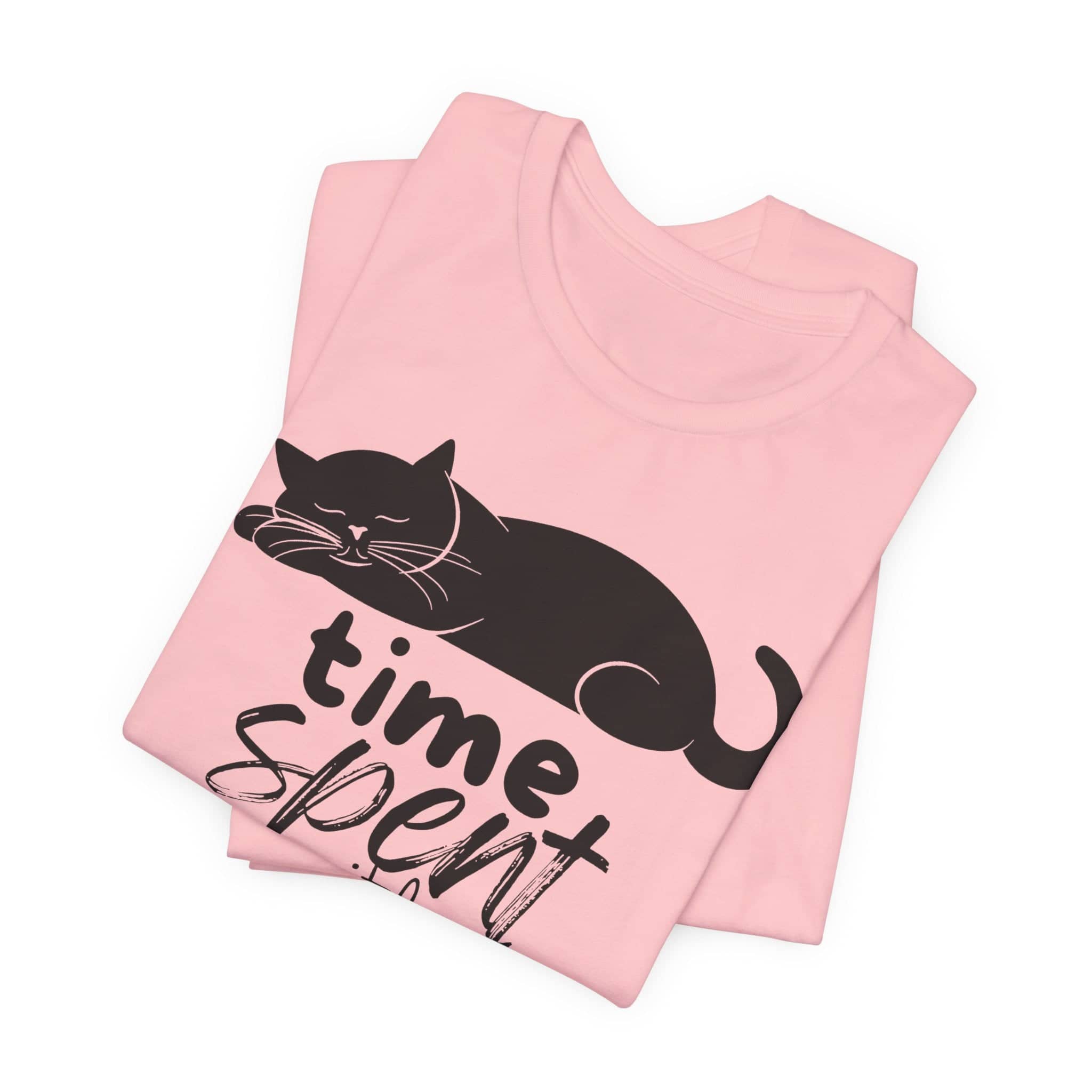 Purrfect Moments Tee - 'Time Spent with Cats is Never Wasted' T-Shirt Unisex Jersey Short Sleeve Tee