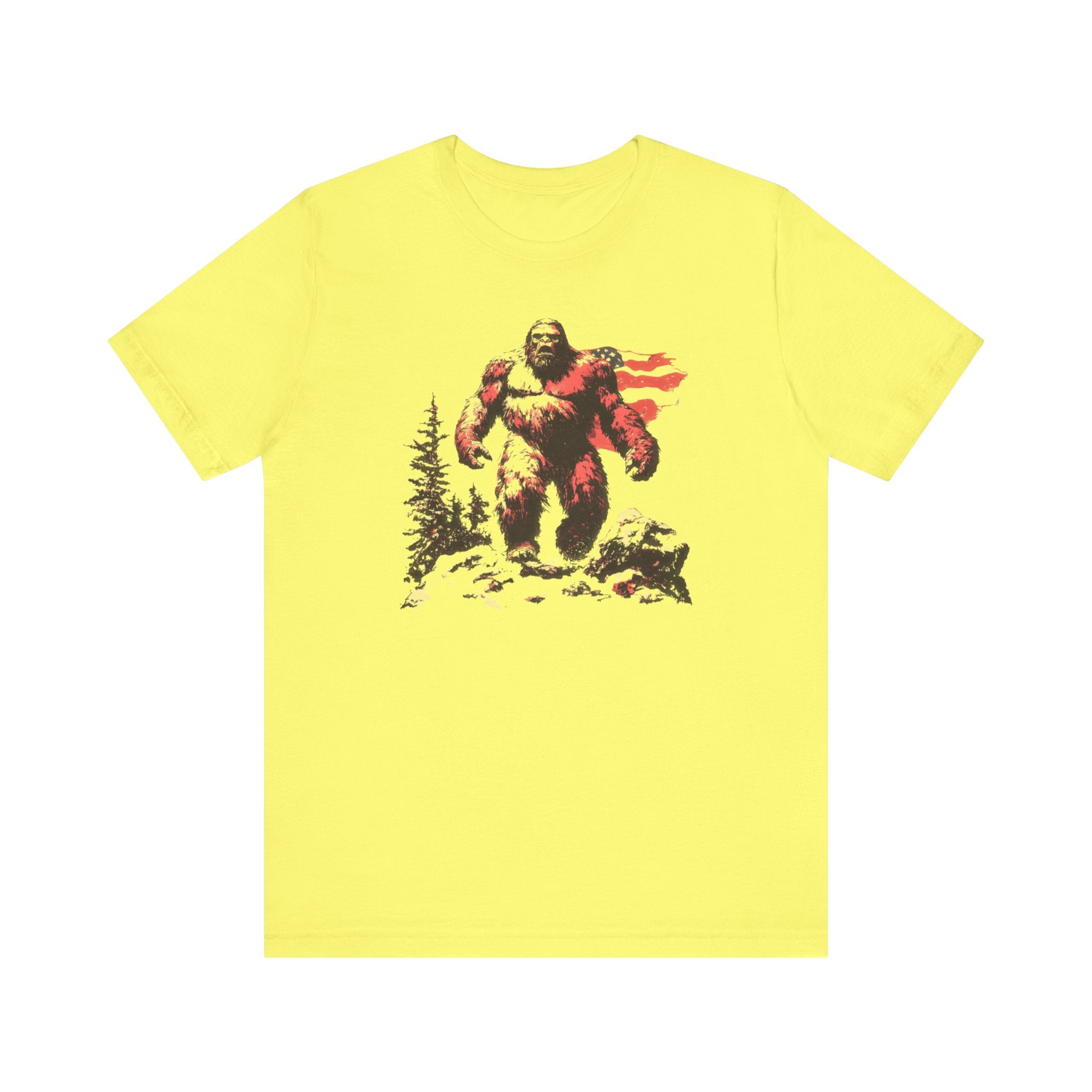 Patriotic Bigfoot T-Shirt American Flag Design