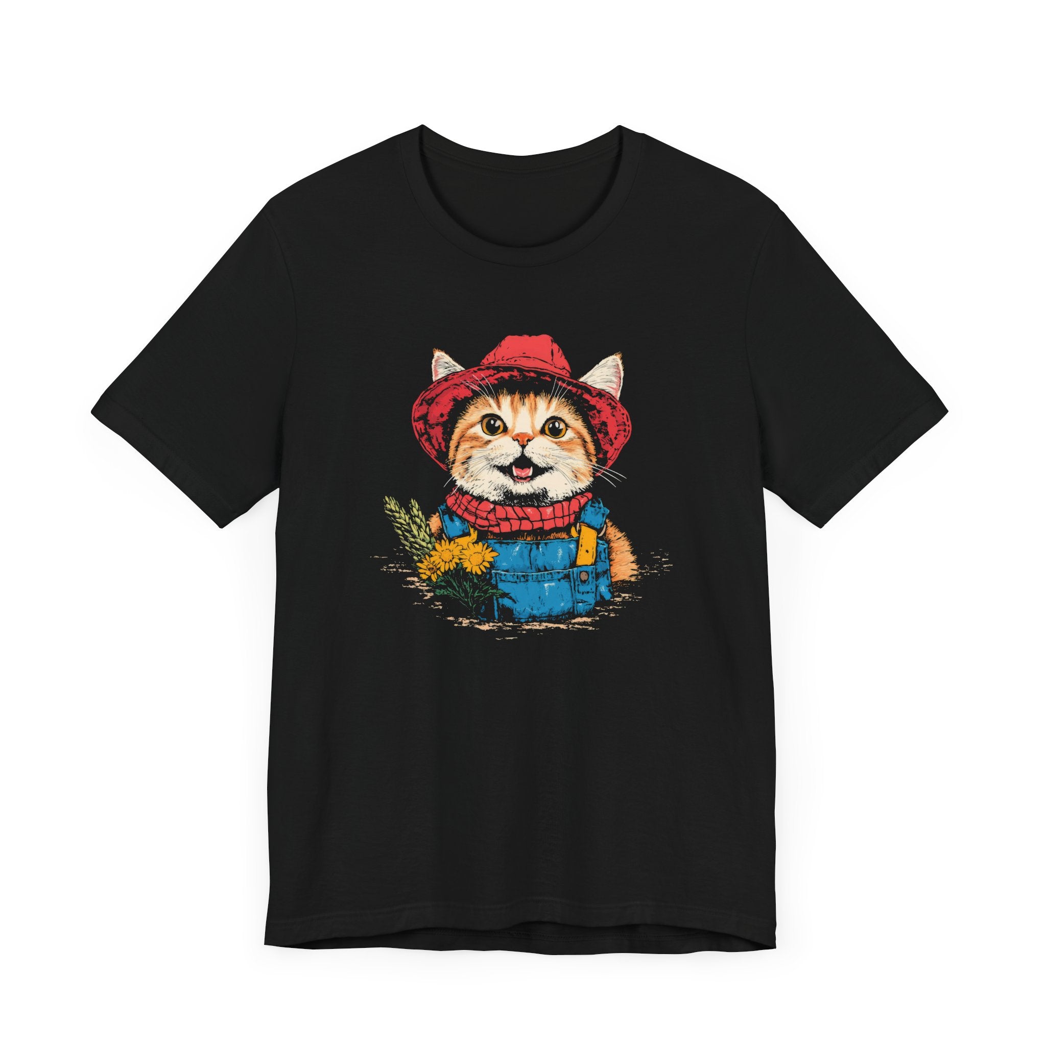 Whimsical Cat Farmer T-Shirt