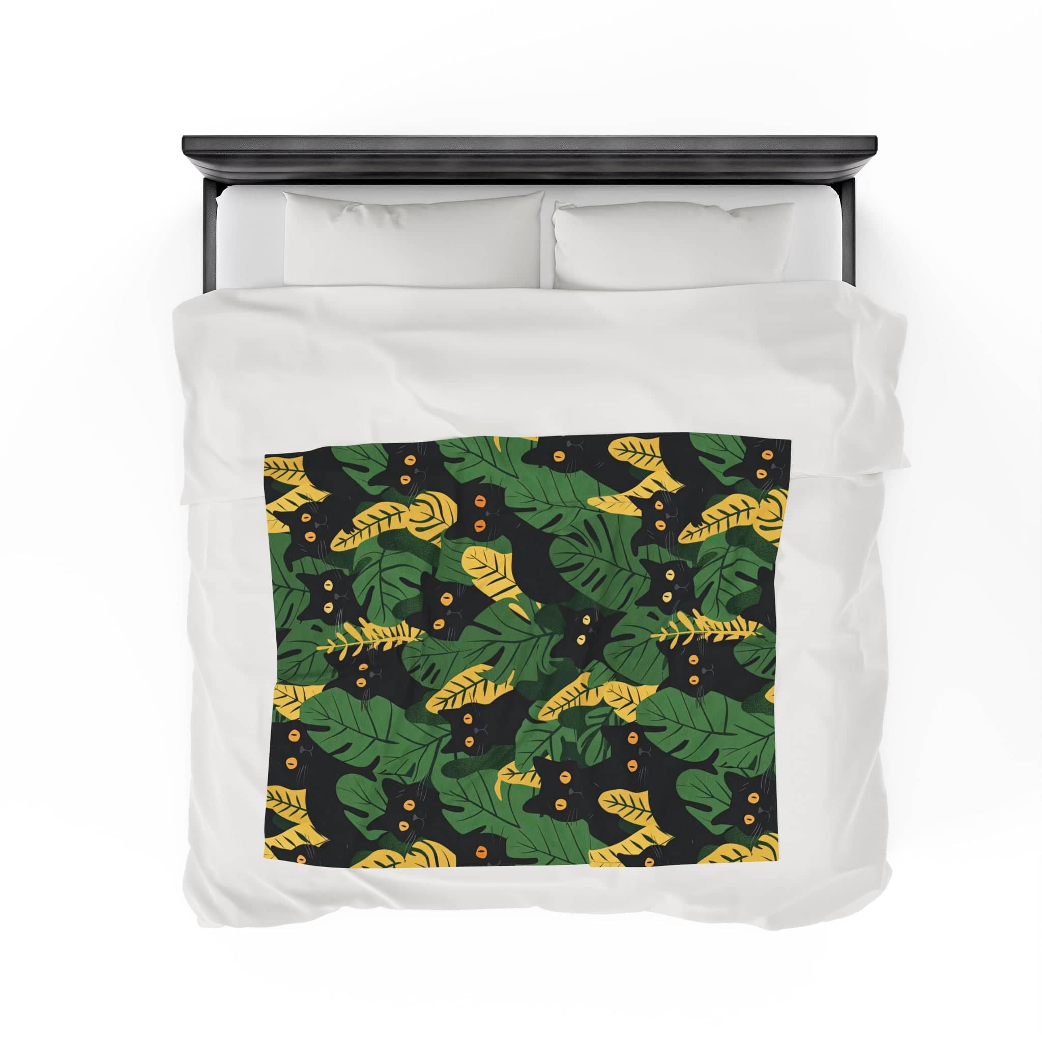 Black Cat Jungle Print Blanket