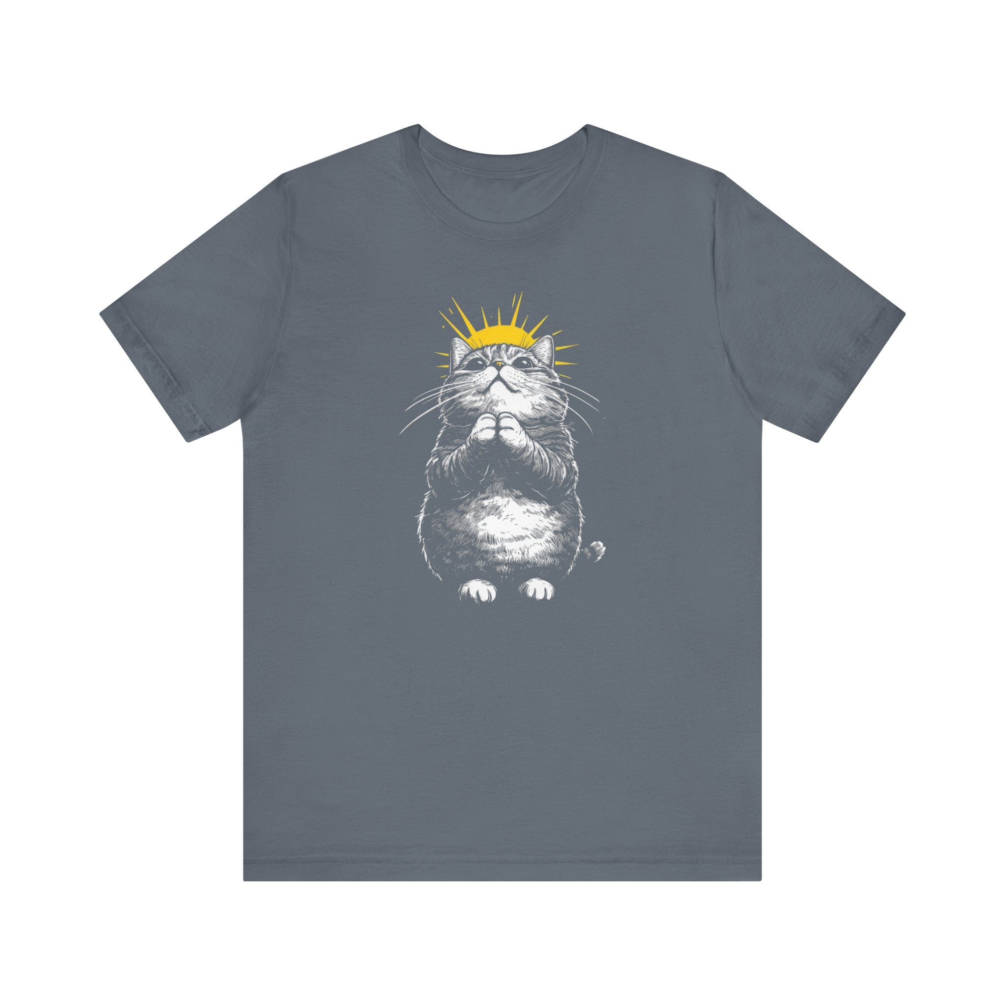 Praying Cat Halo T-Shirt Chonky Cat Lover Tee