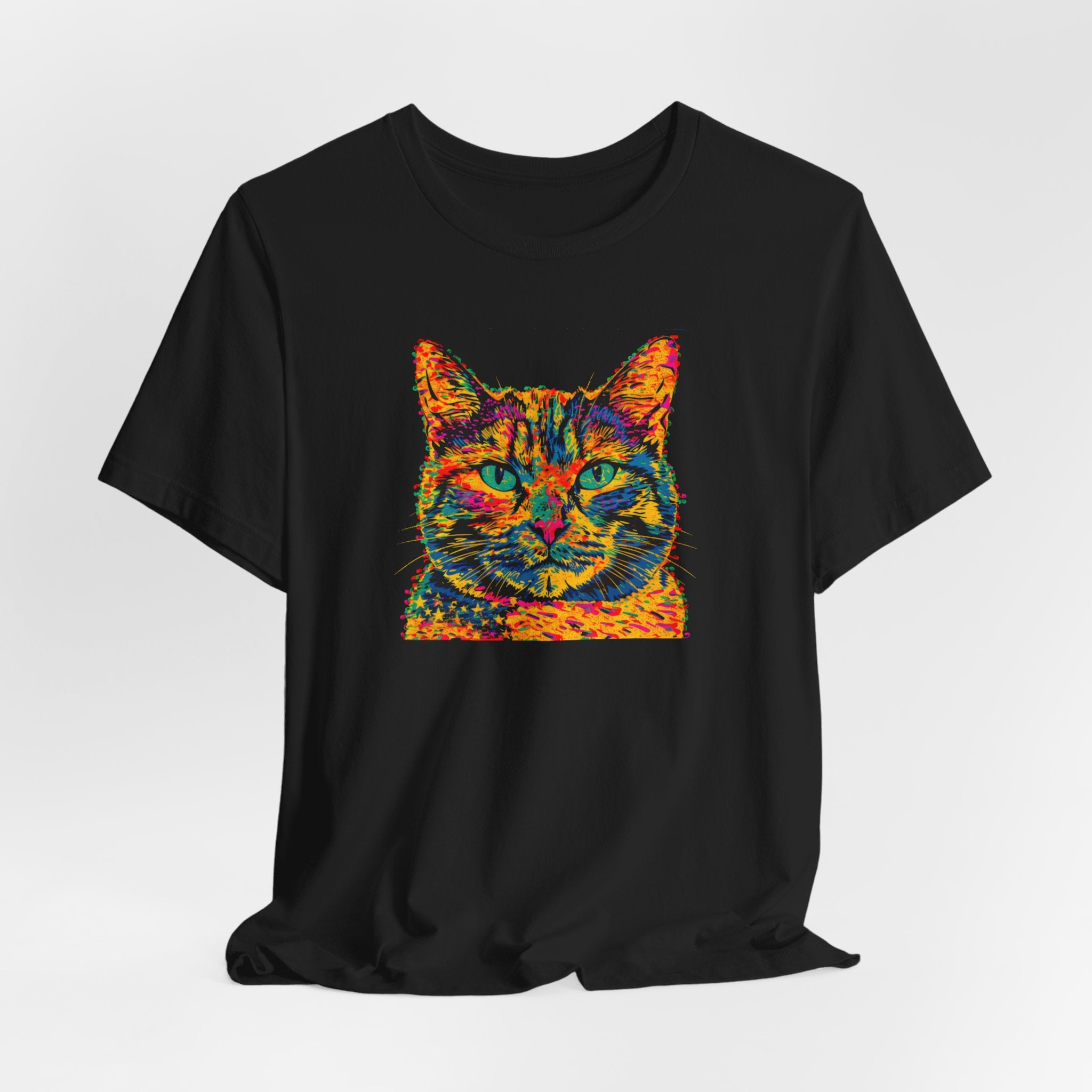 Colorful Cat Face T-Shirt