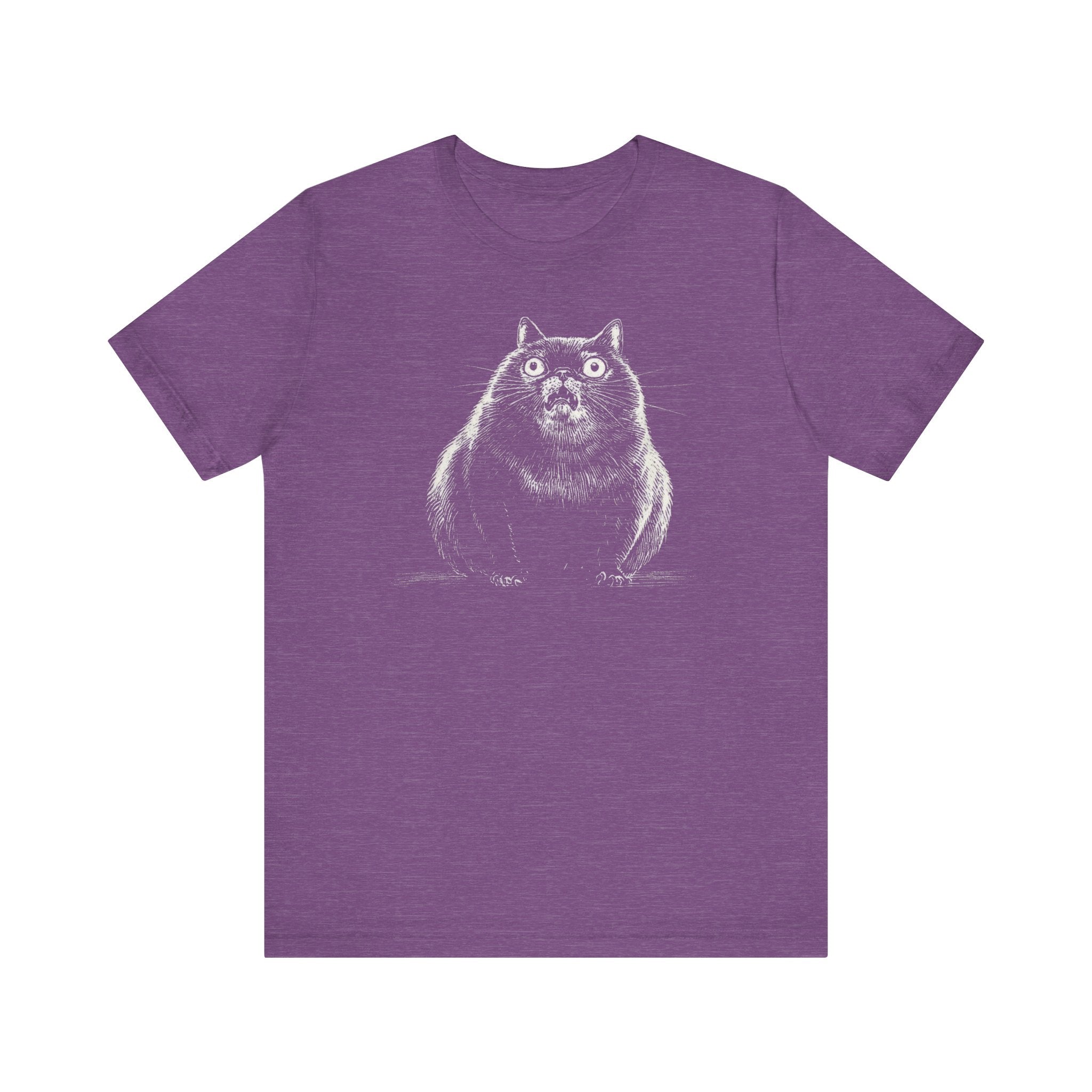 Surprised Chubby Cat T-Shirt Funny and Quirky Design