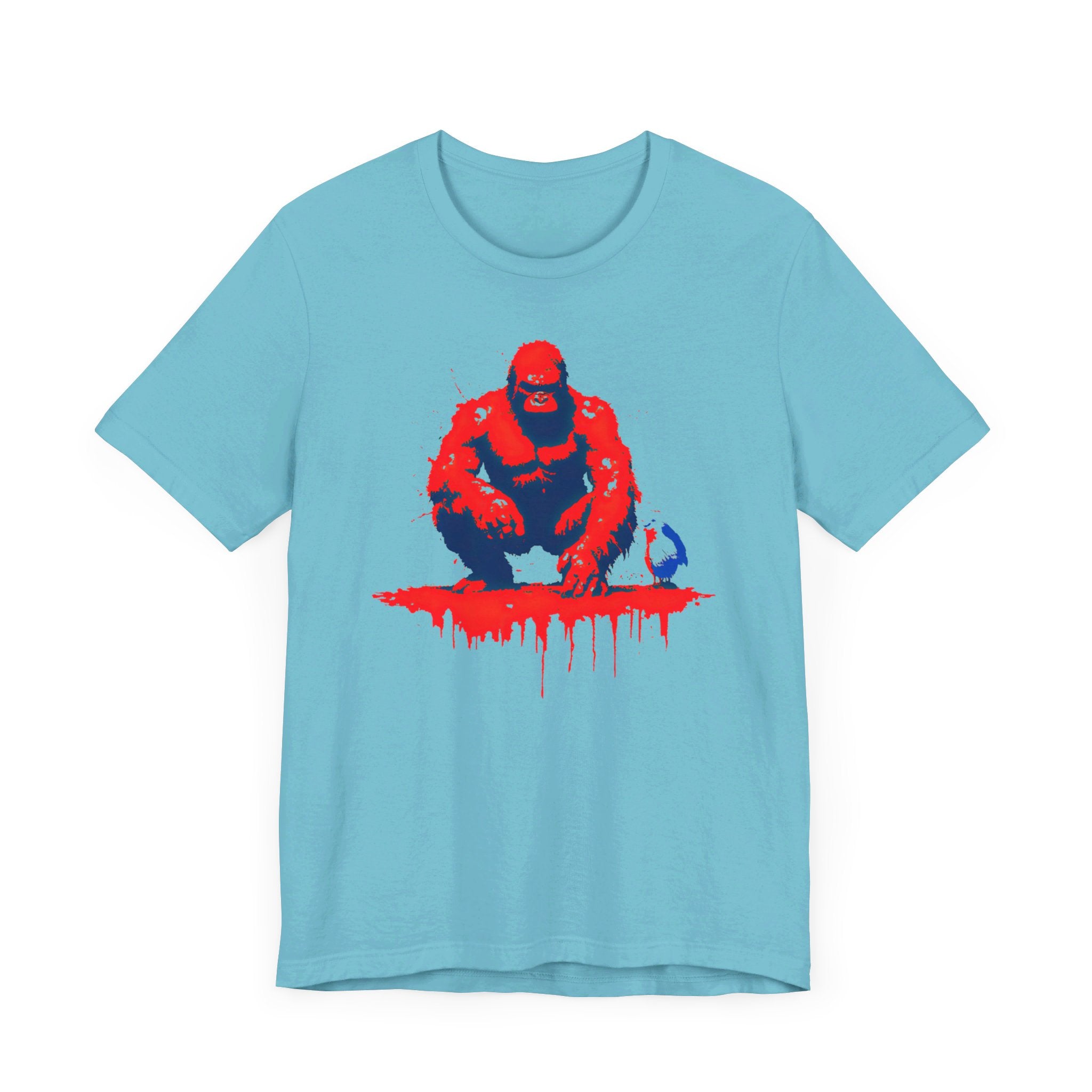 Bold Red Bigfoot T-Shirt Artistic and Unique Design