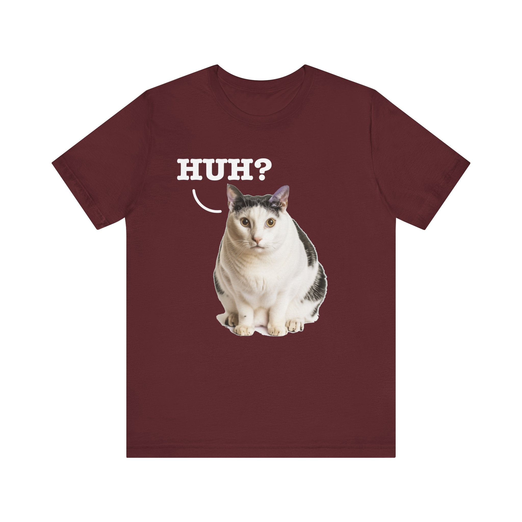 Huh? Cat Meme T-Shirt – Original Art Cat Lover Tee, Unique and Fun - Classic Unisex Jersey Tee, Soft Cotton, Perfect for Cat Lovers
