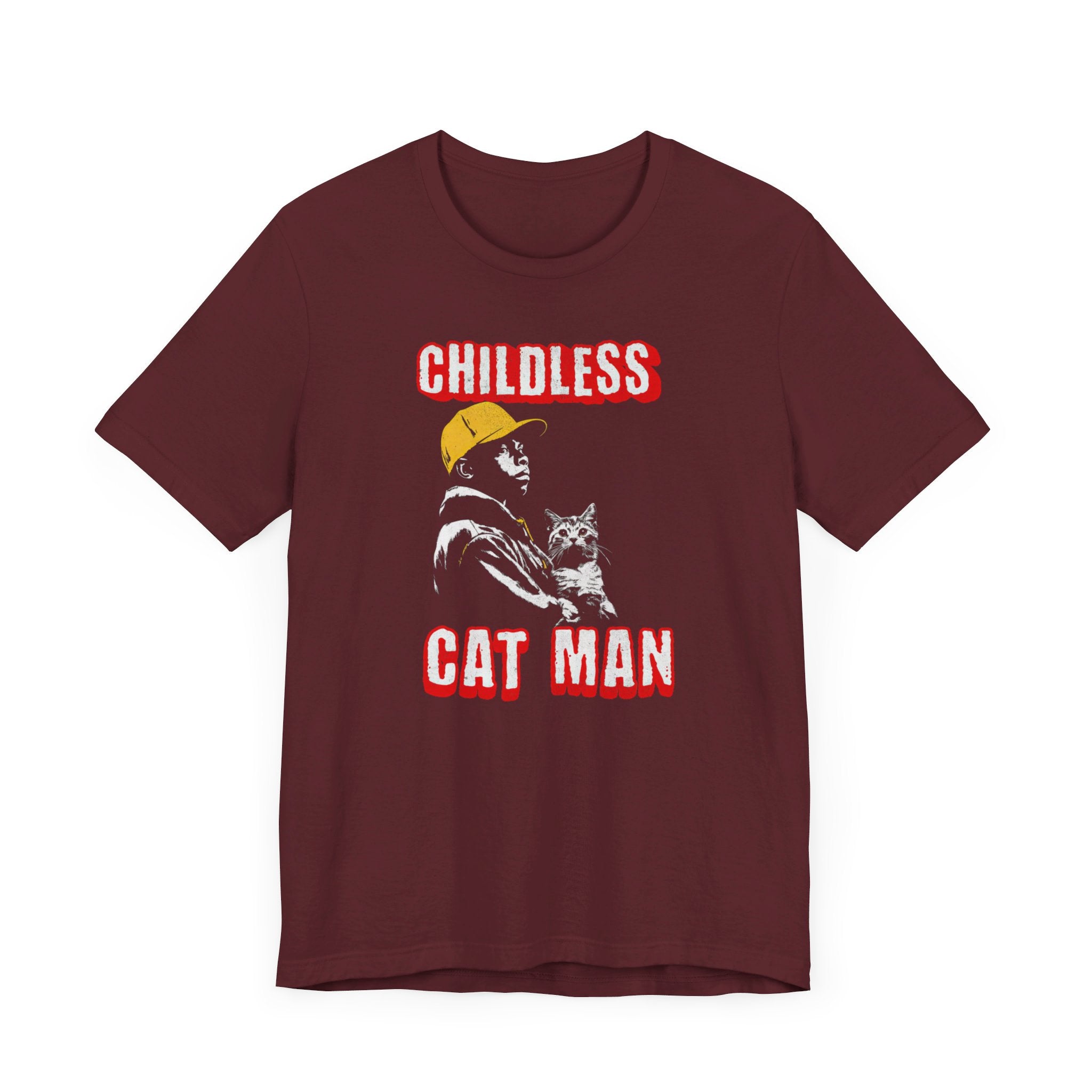 Childless Cat Man T-Shirt Retro Cat Dad Design