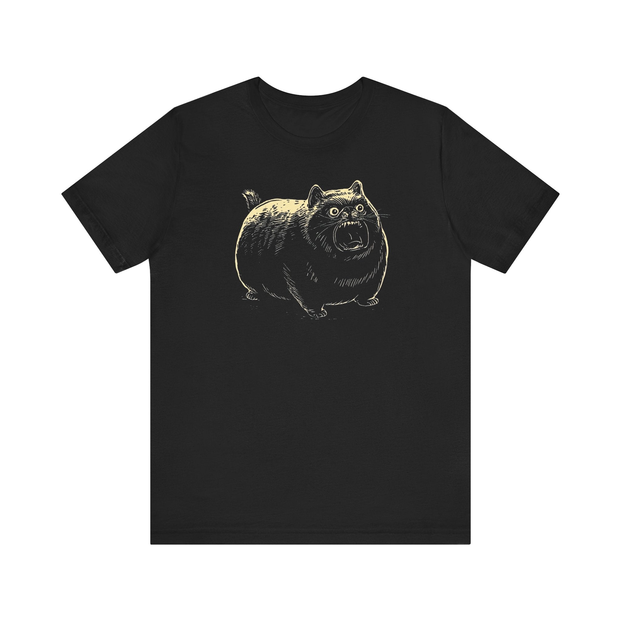 Angry Chubby Cat Graphic T-Shirt