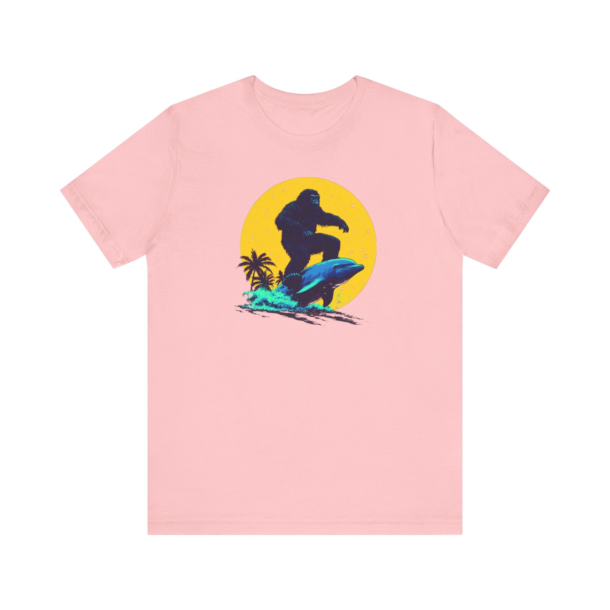 Bigfoot Riding Dolphin T-Shirt Fun and Quirky Design