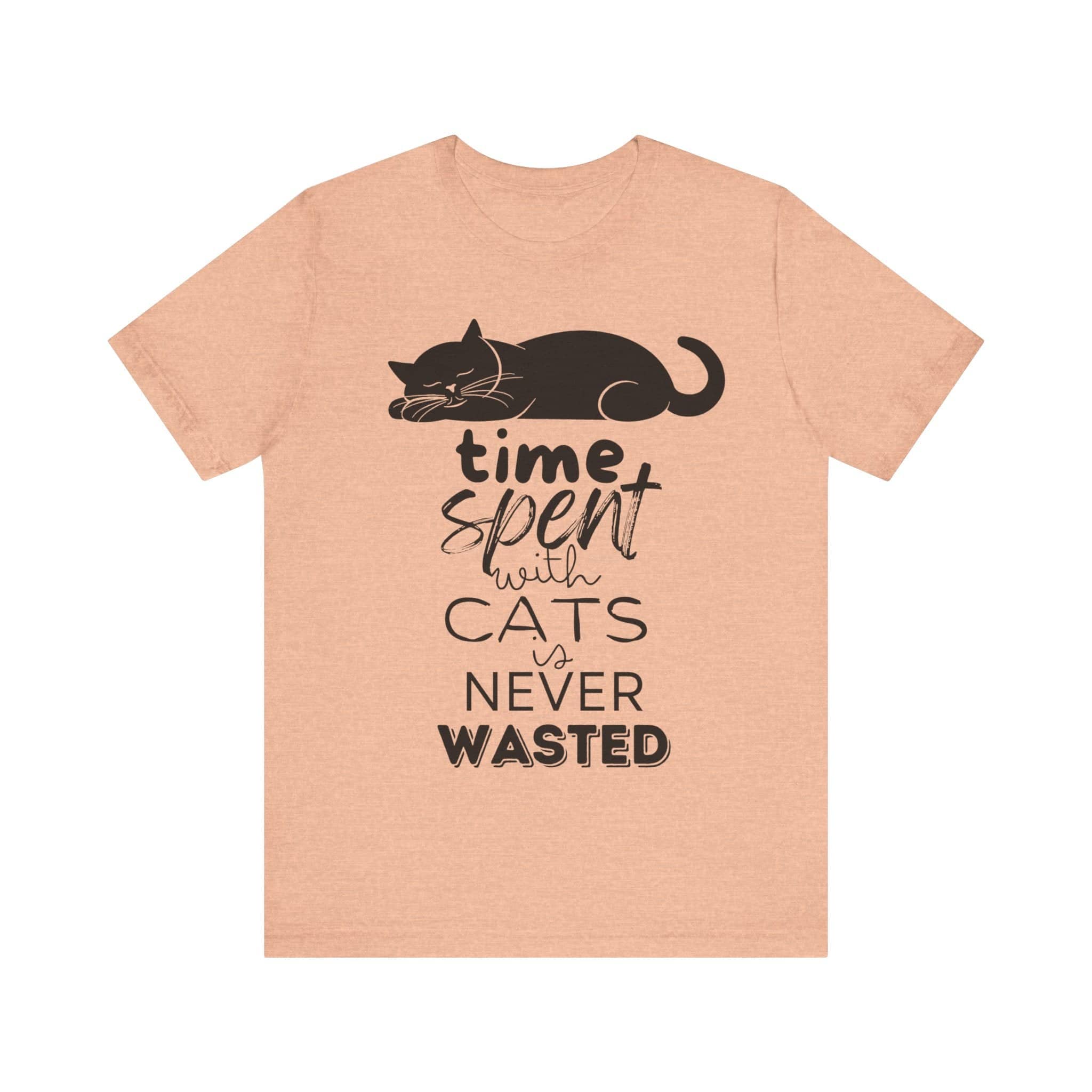 Purrfect Moments Tee - 'Time Spent with Cats is Never Wasted' T-Shirt Unisex Jersey Short Sleeve Tee