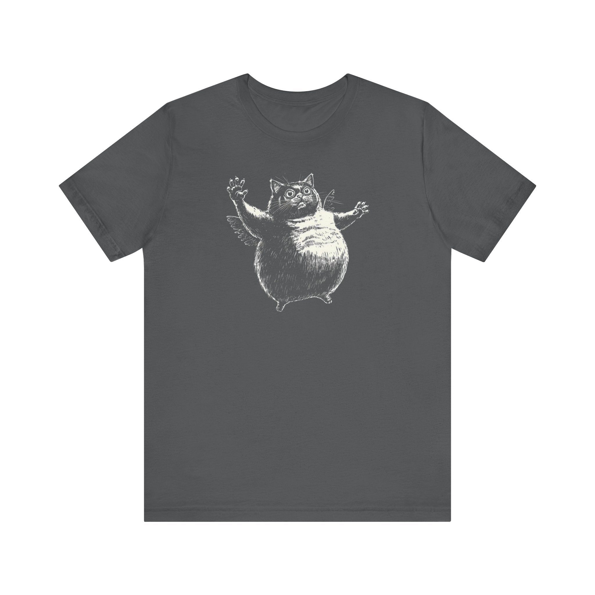 Chubby Flying Cat Graphic T-Shirt