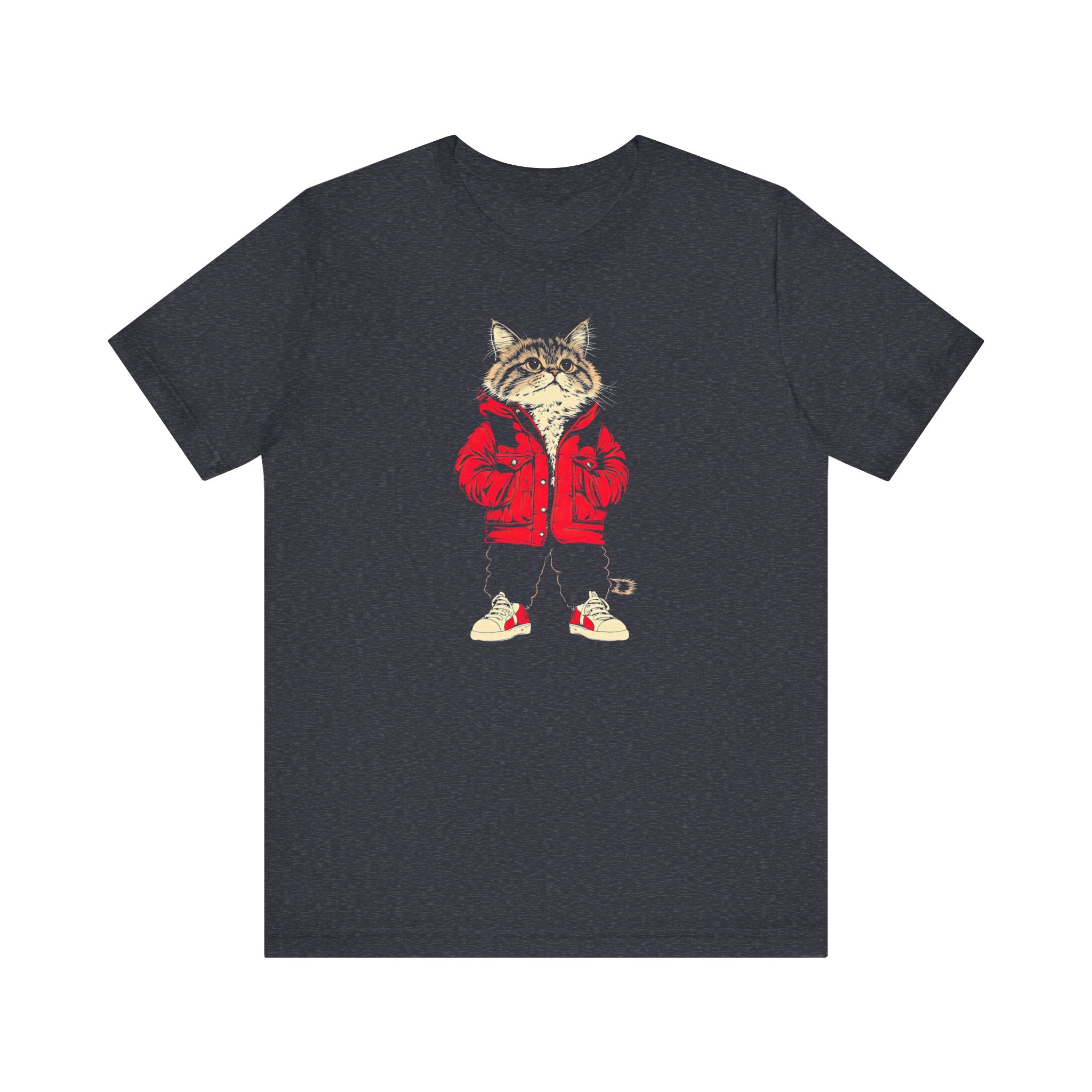 Cool Cat in Red Jacket Graphic Tee