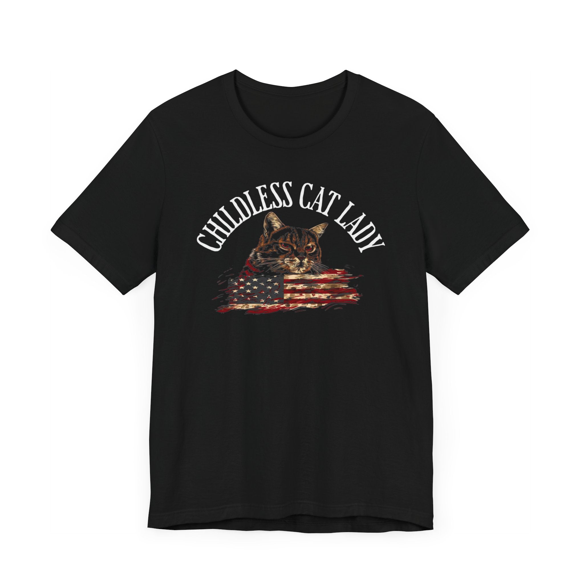 Childless Cat Lady Patriotic T-Shirt