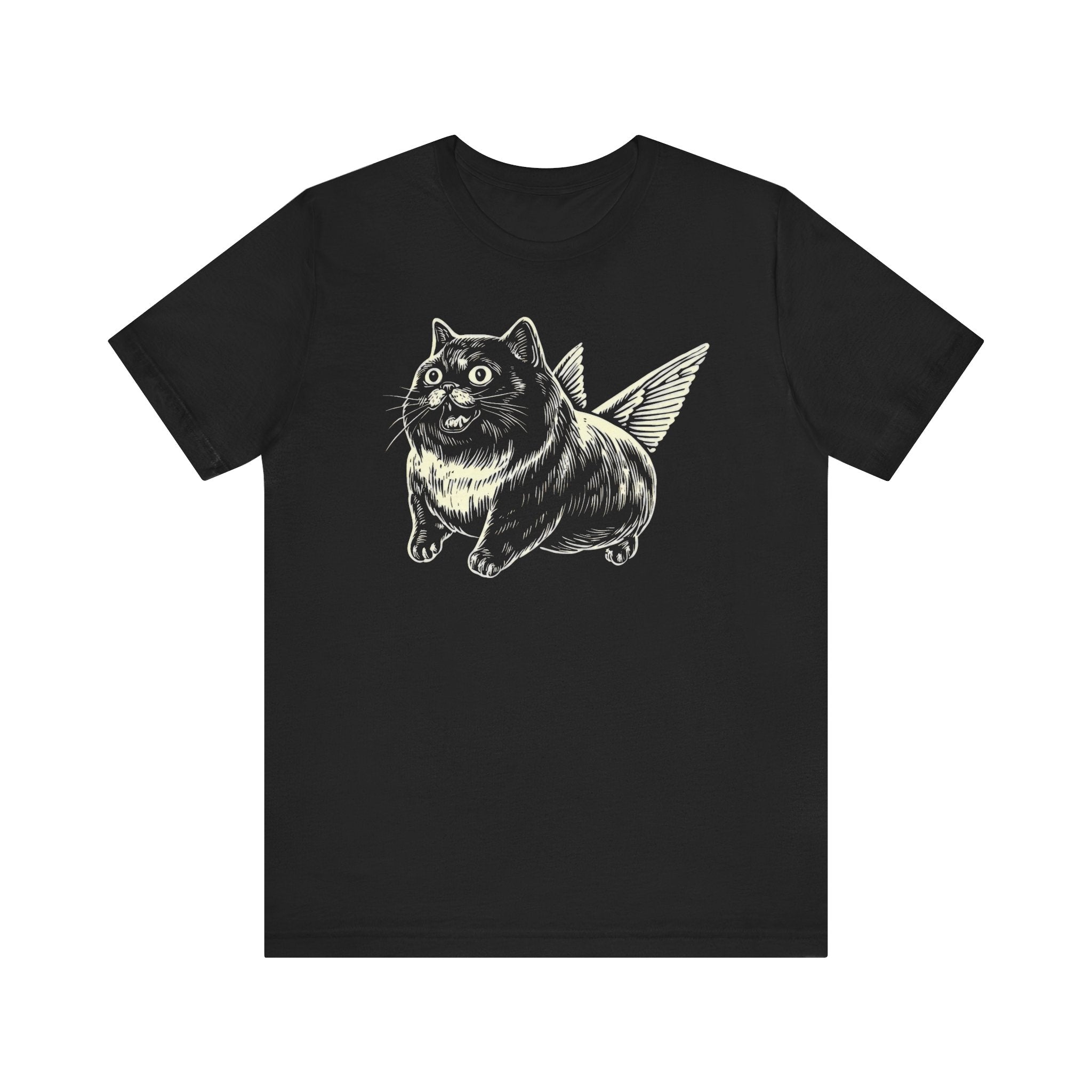 Wide-Eyed Winged Cat T-Shirt