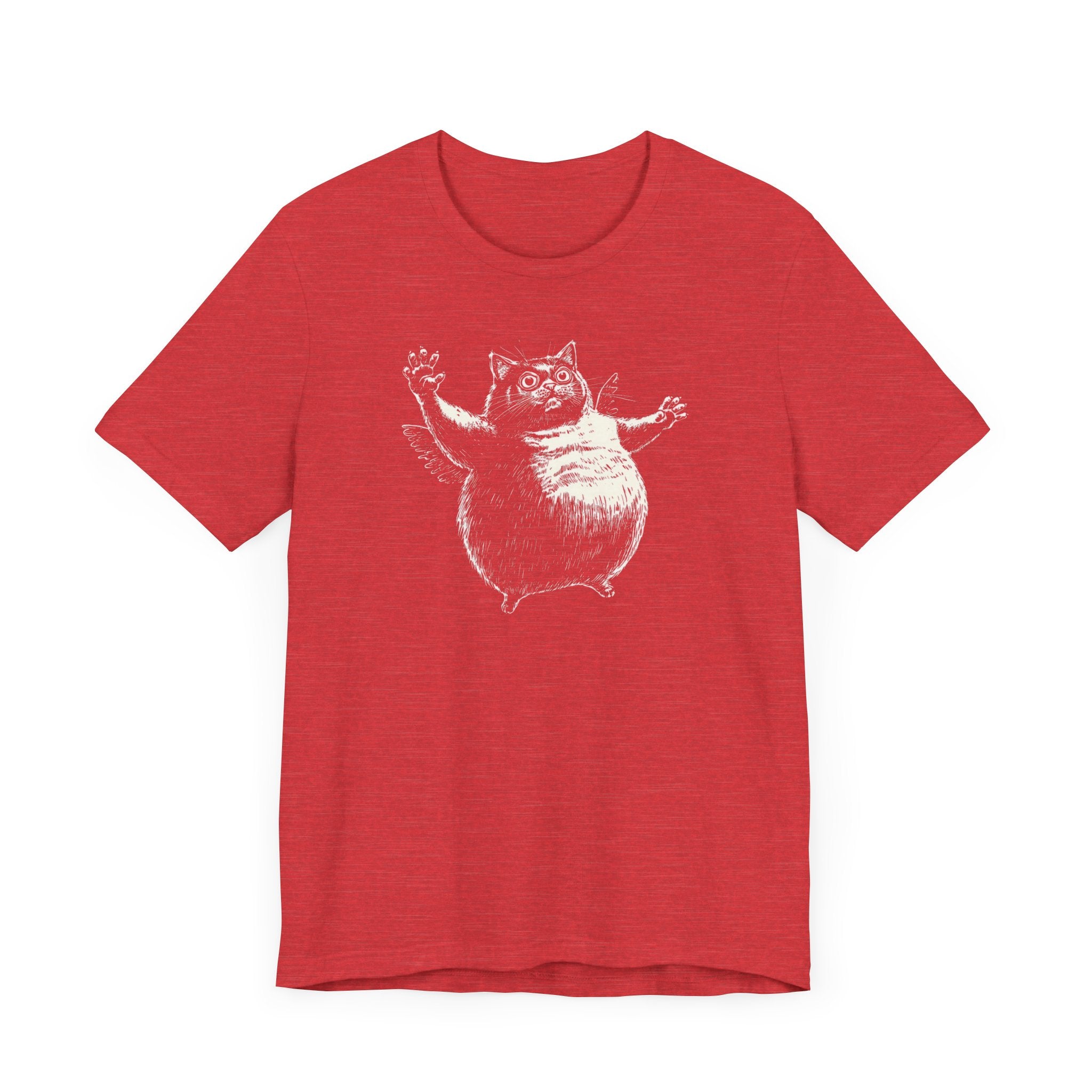 Chubby Flying Cat Graphic T-Shirt