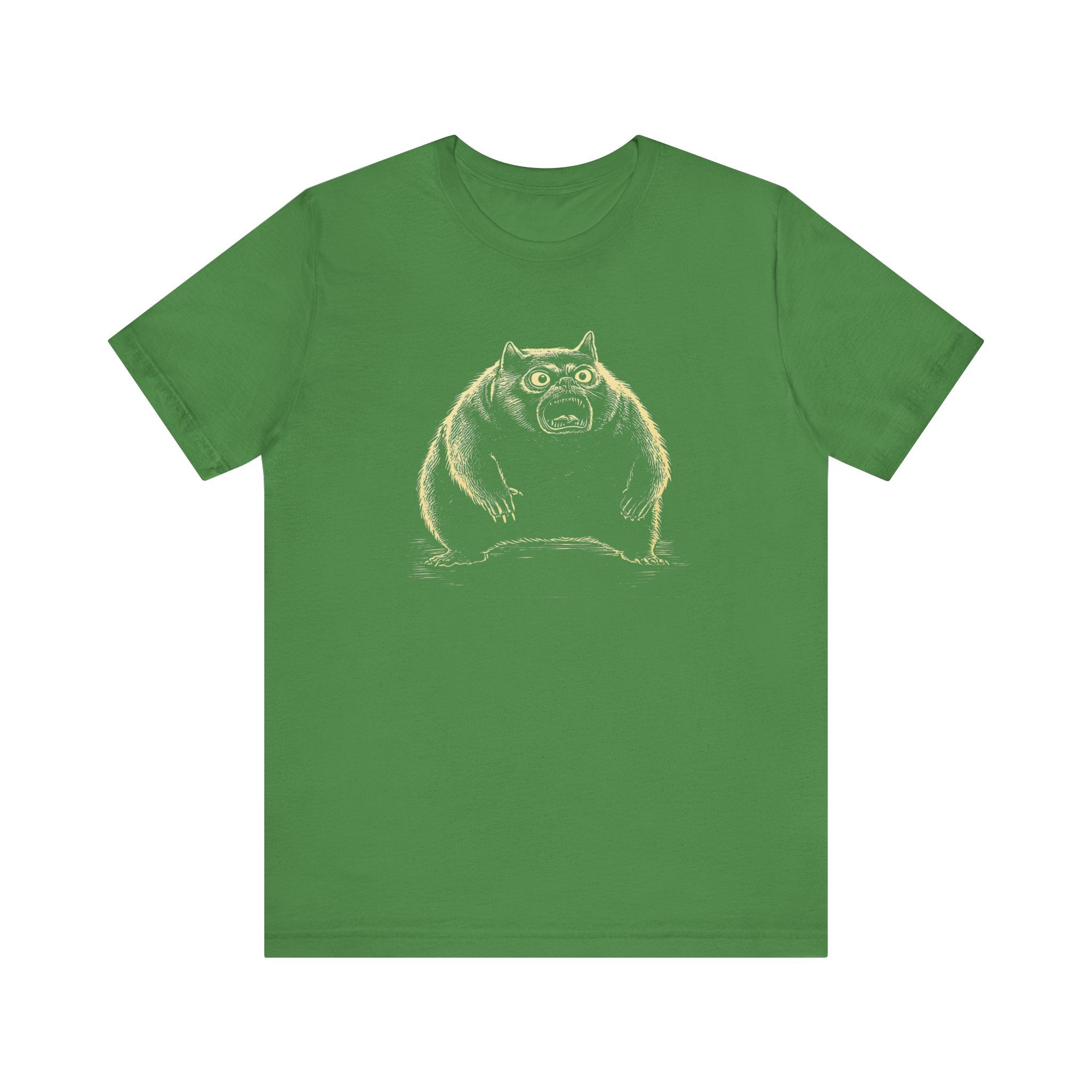 Quirky Angry Cat Illustration T-Shirt – Funny Cat Lover Tee