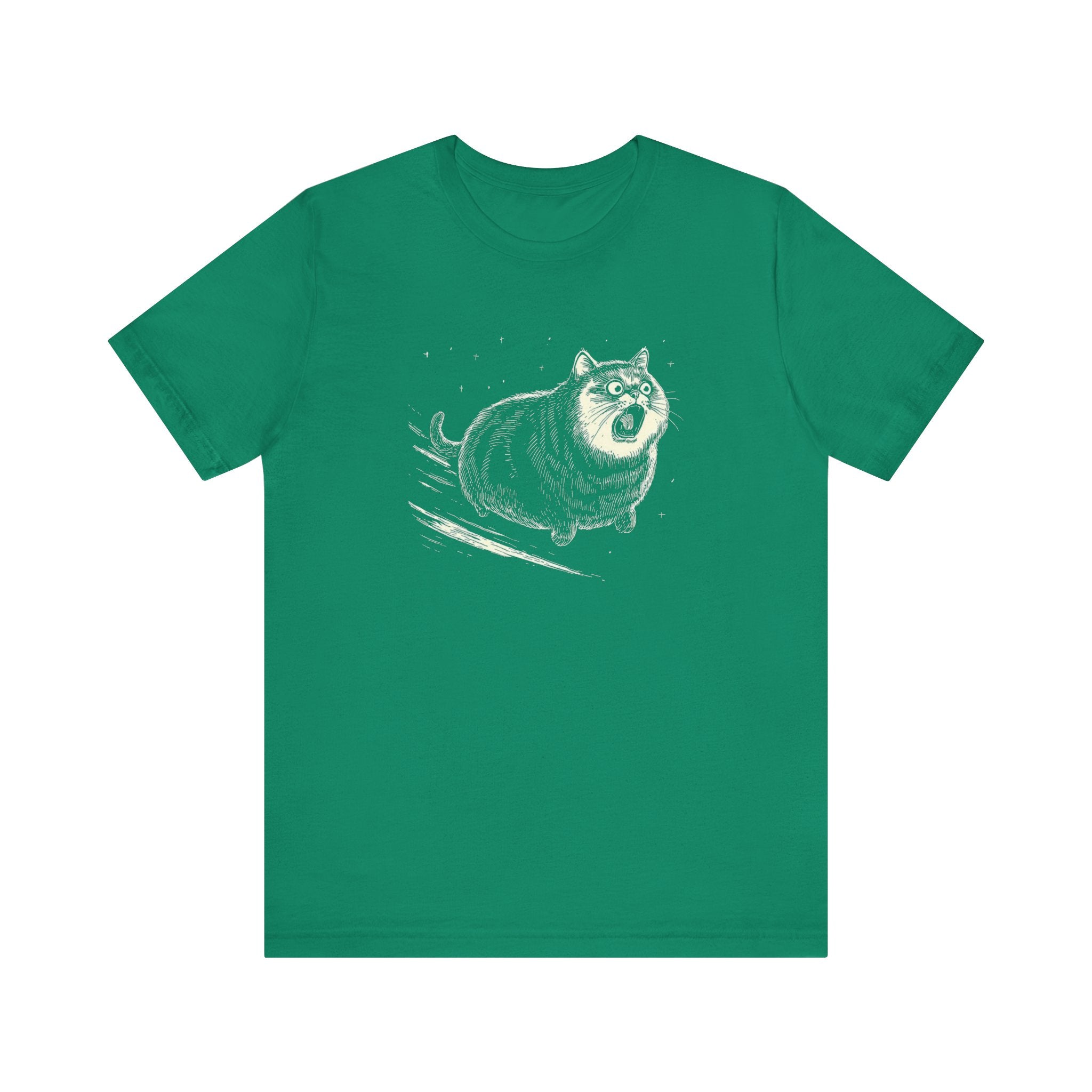 Flying Cat Adventure T-Shirt – Quirky Space Cat Design