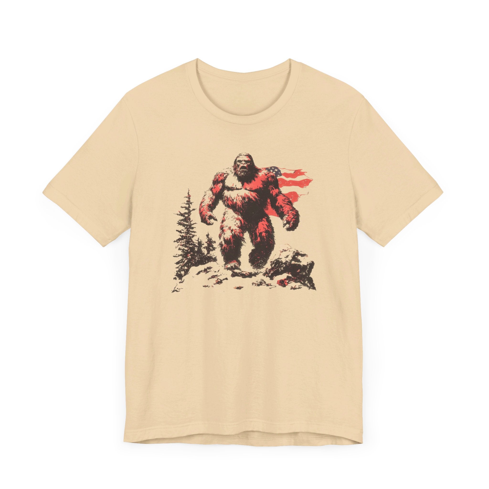 Patriotic Bigfoot T-Shirt American Flag Design