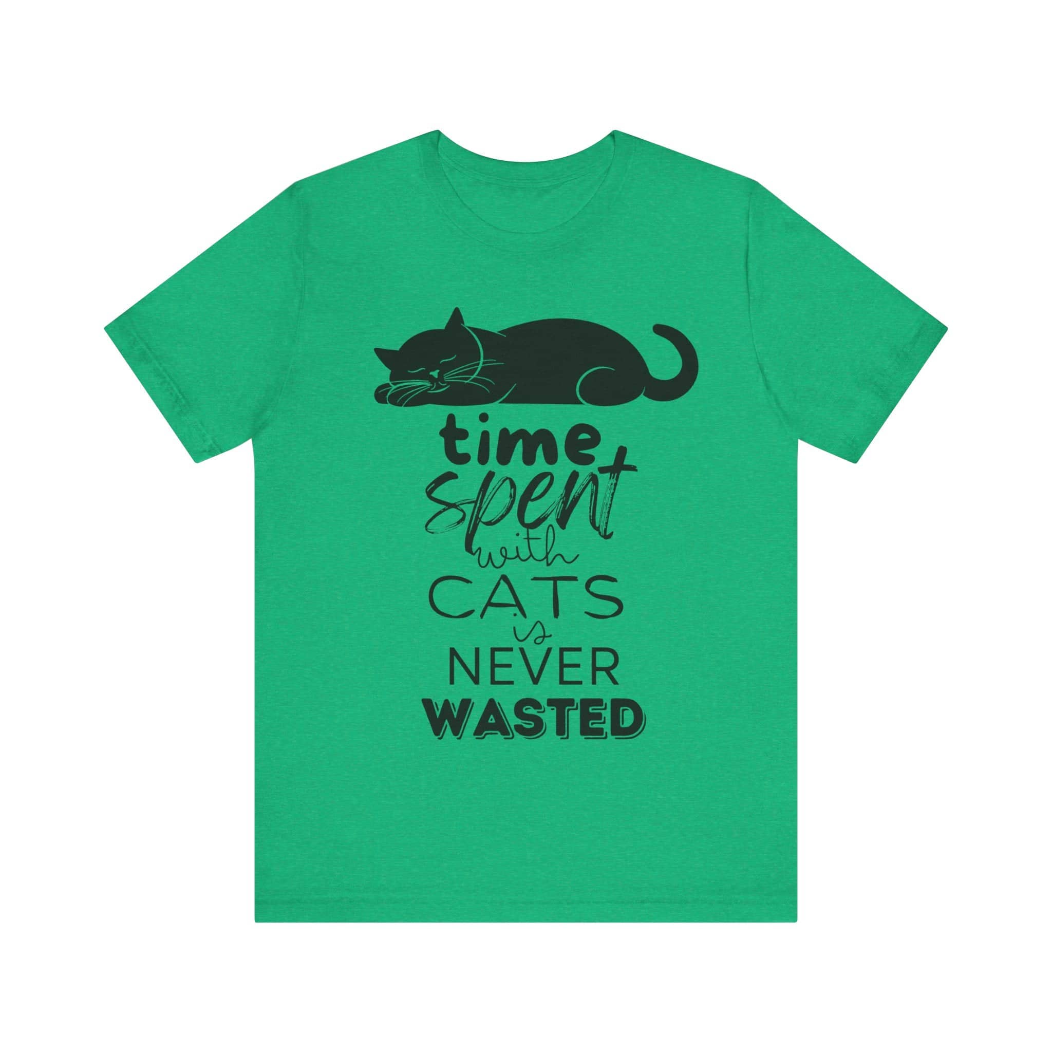 Purrfect Moments Tee - 'Time Spent with Cats is Never Wasted' T-Shirt Unisex Jersey Short Sleeve Tee