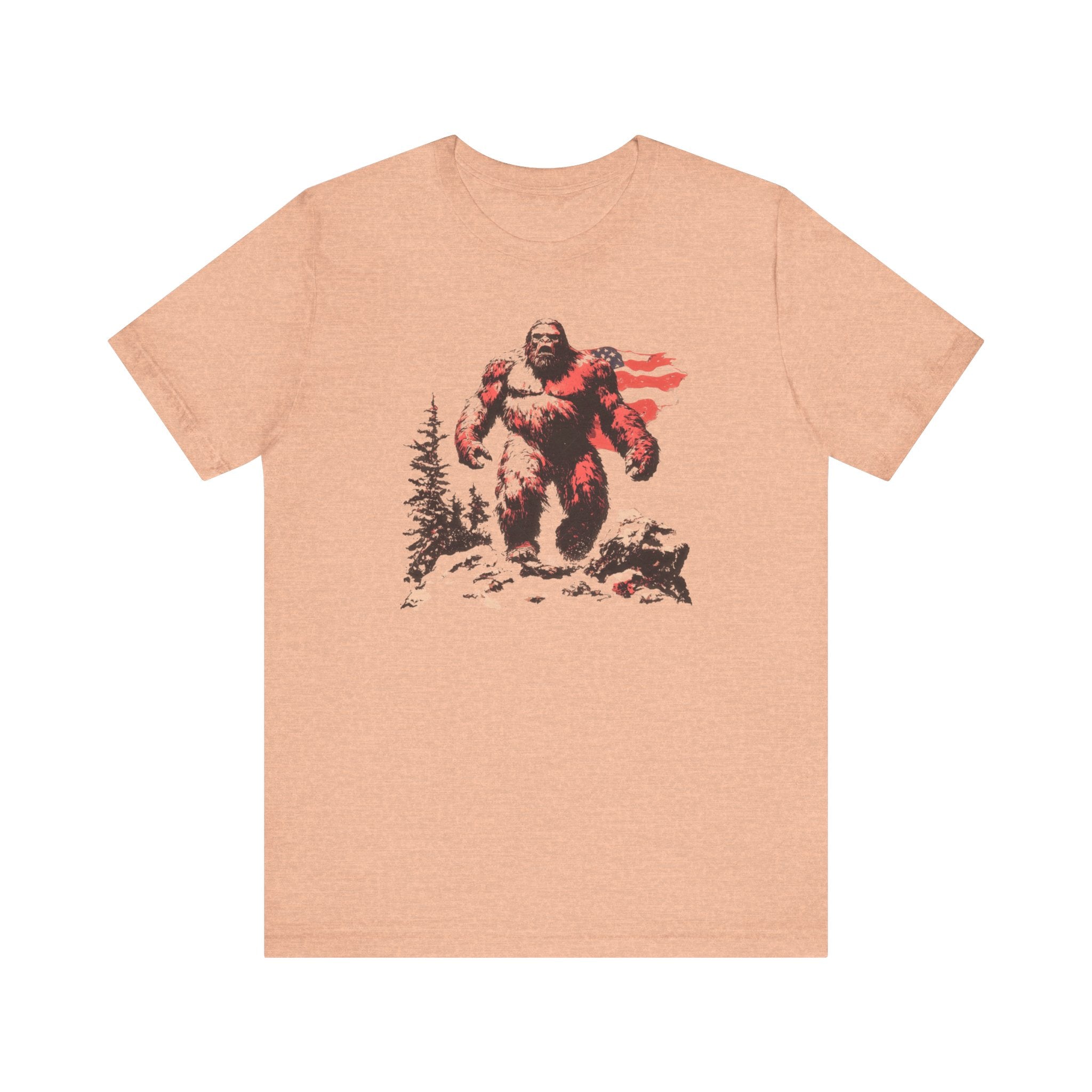 Patriotic Bigfoot T-Shirt American Flag Design