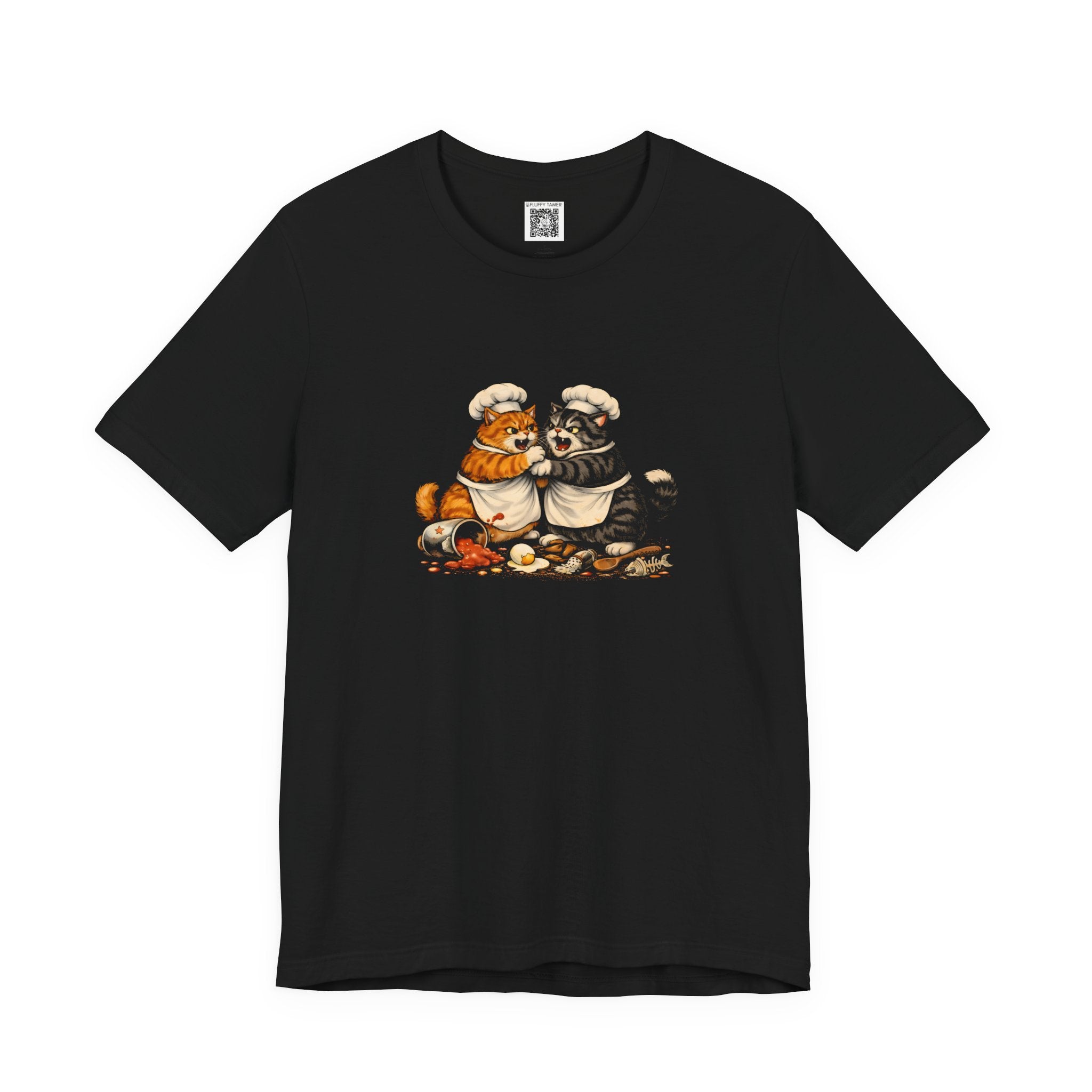 Unisex Jersey Short Sleeve Tee (Black) – Fighting Chef Cats Graphic