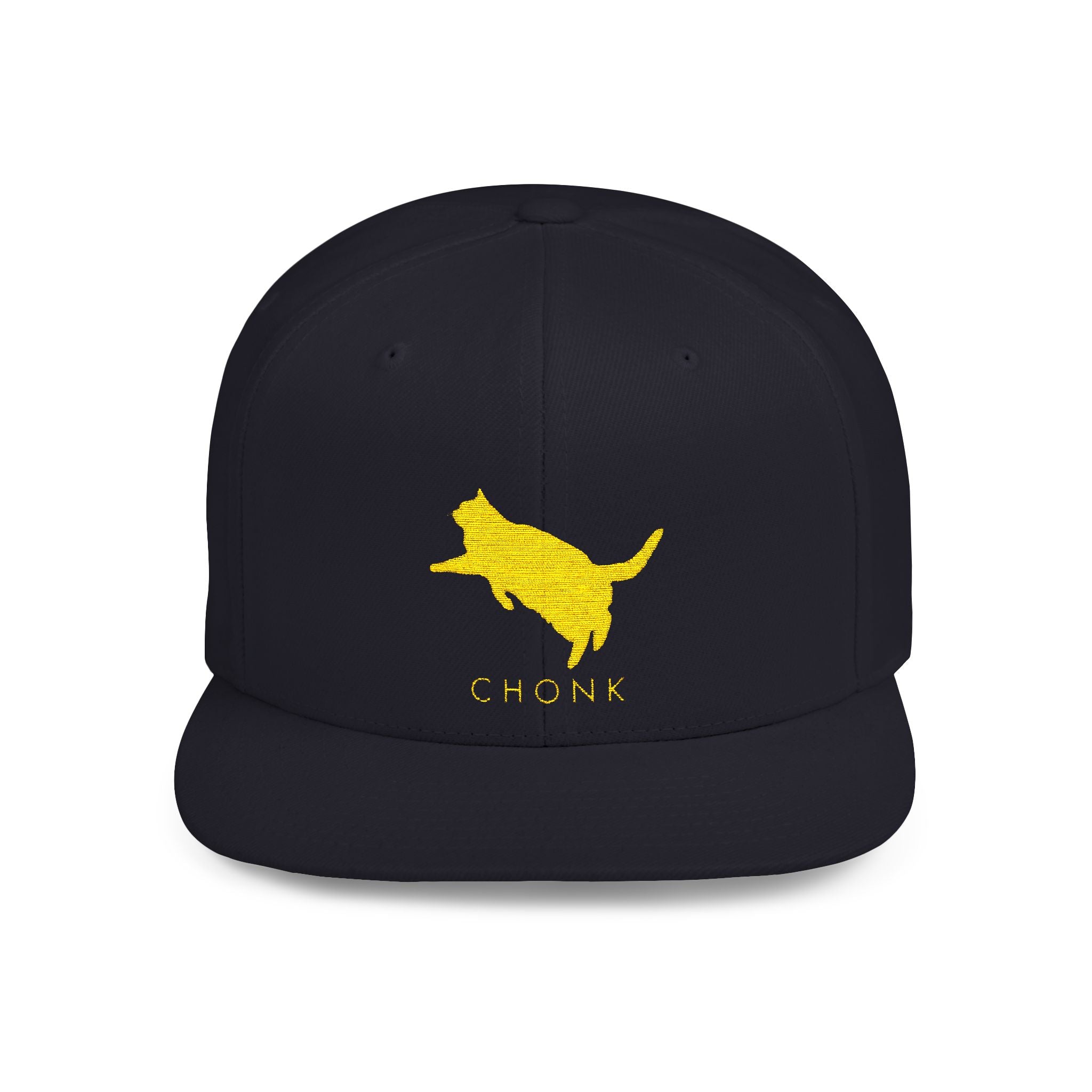 Chonk Cat Snapback Hat (Gold Logo)