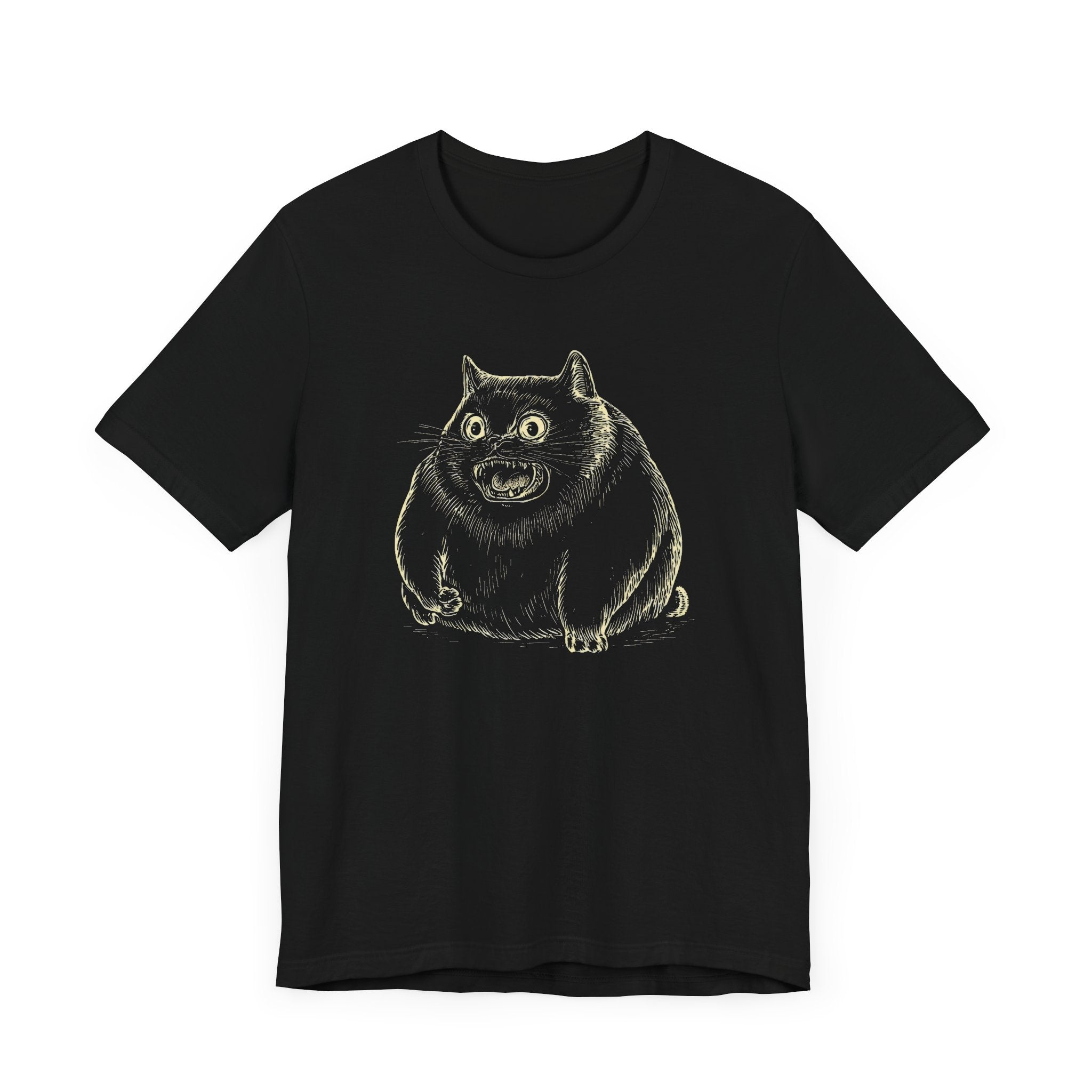 Furious Chonky Cat T-Shirt Funny and Quirky Design