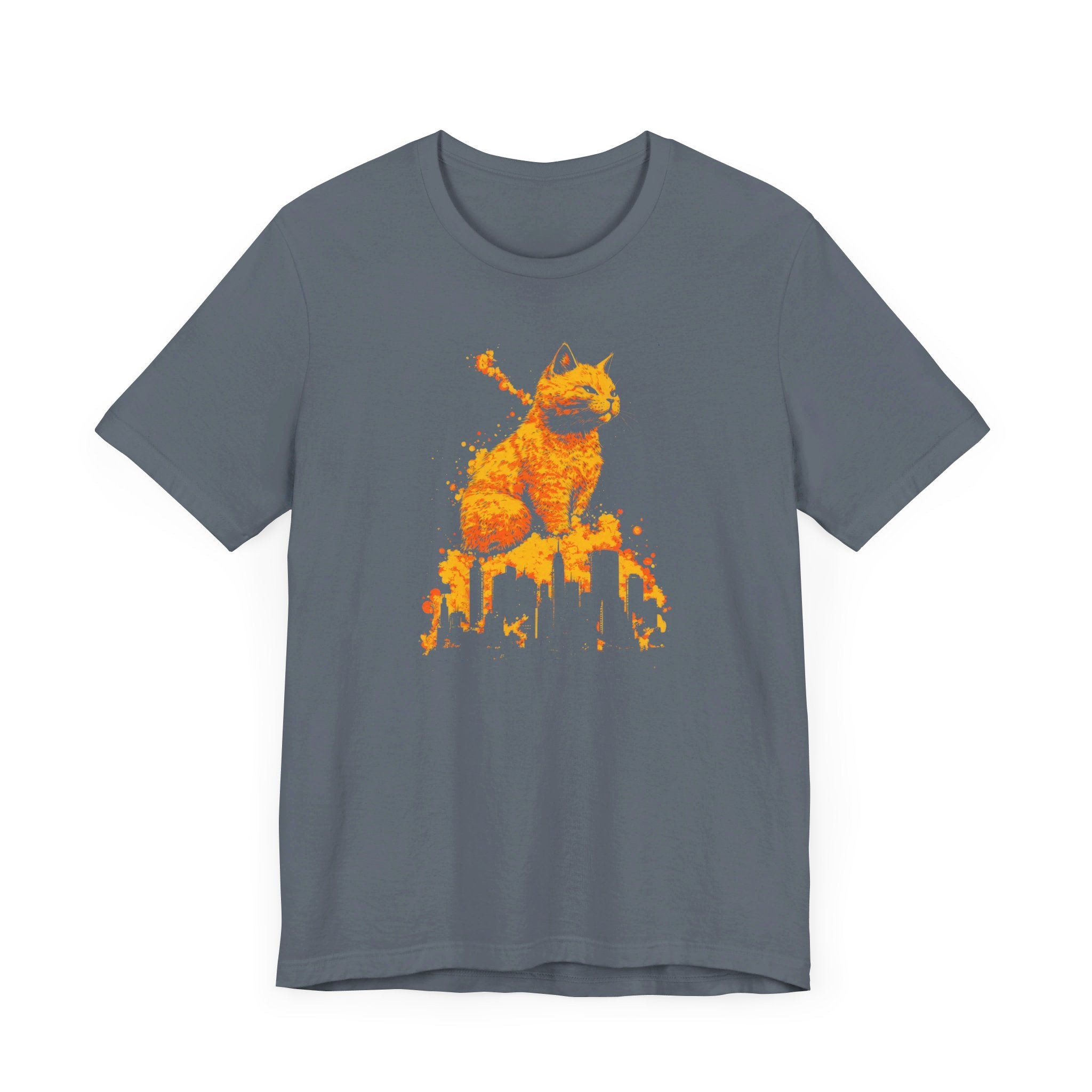 Catzilla Blazing Fury T-Shirt Giant Cat City Fire Design