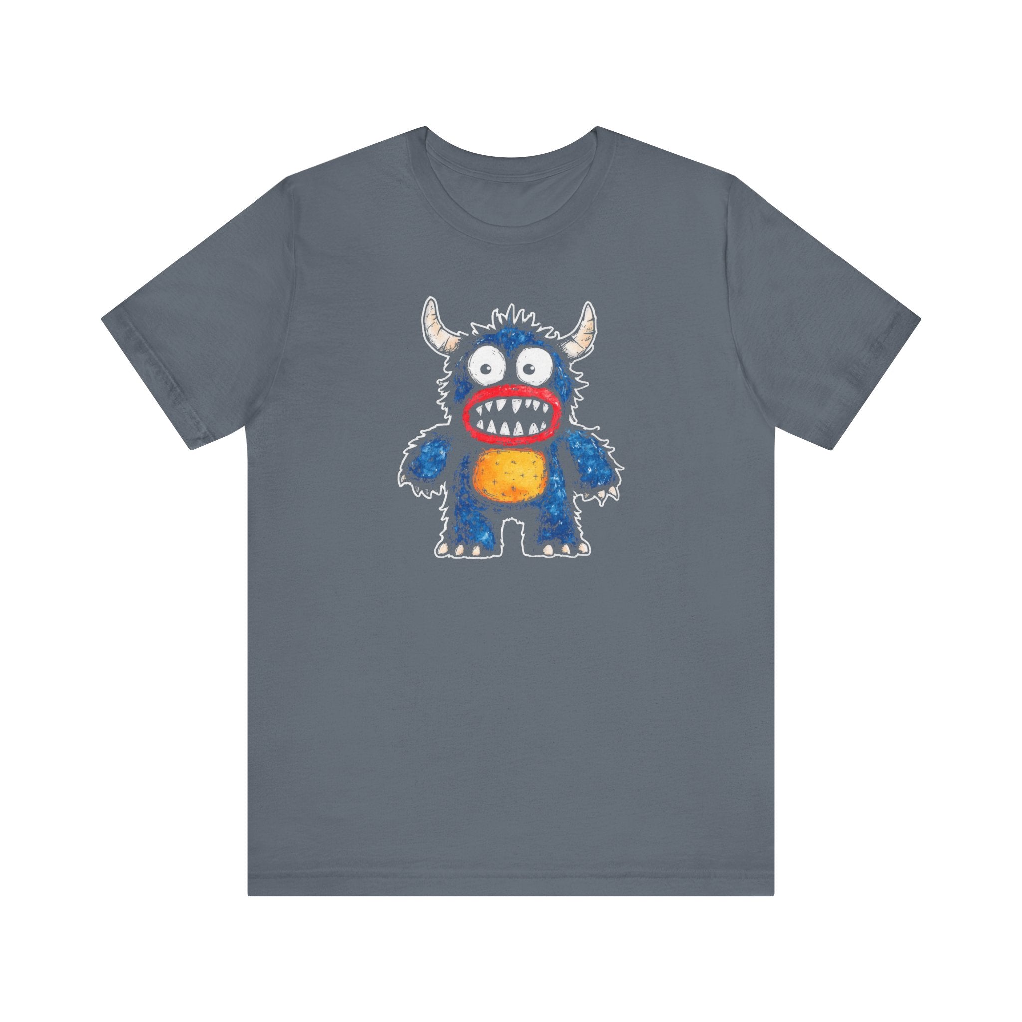 Cute Monster Cartoon Graphic Tee – Black