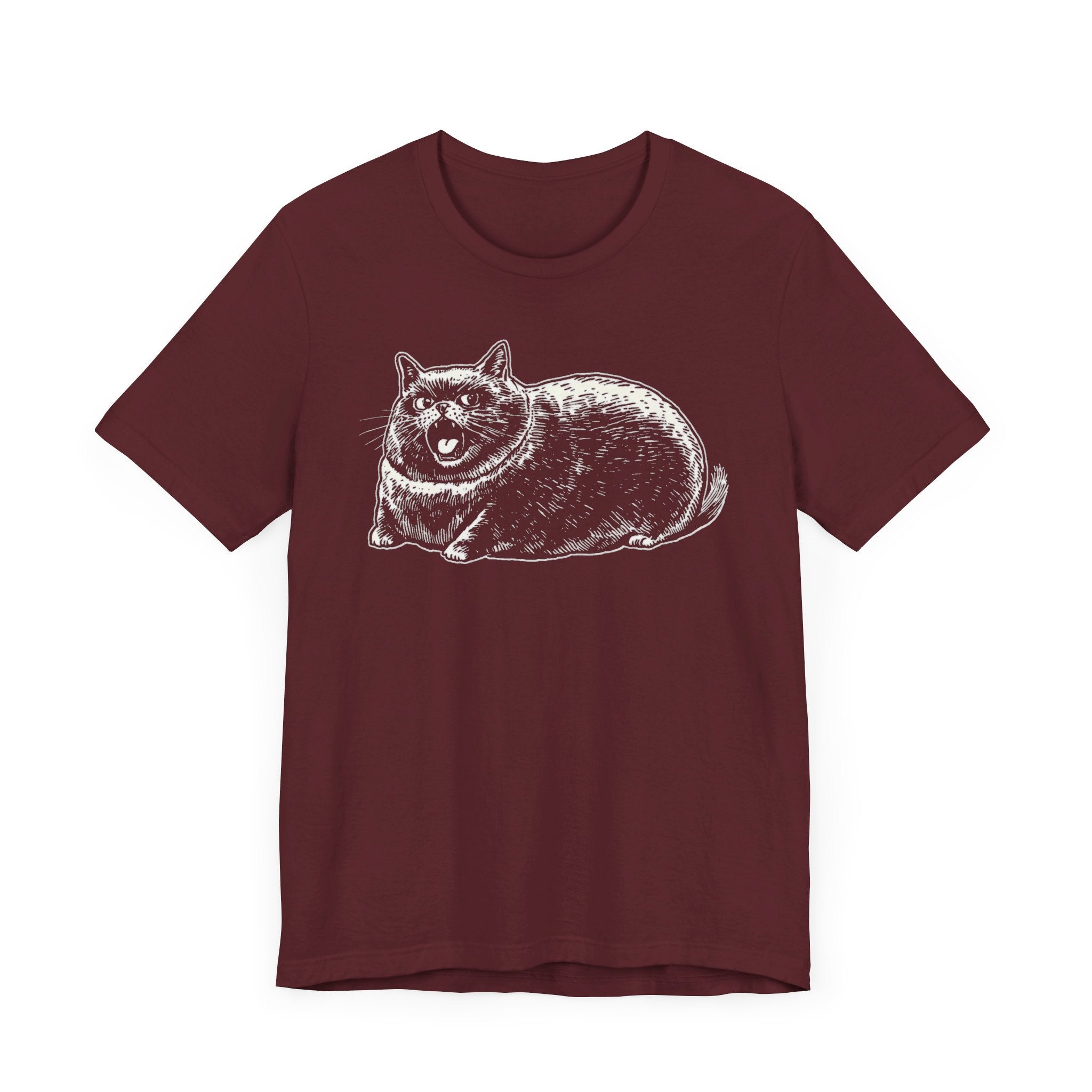 Grumpy Chonky Cat T-Shirt Funny and Quirky Design