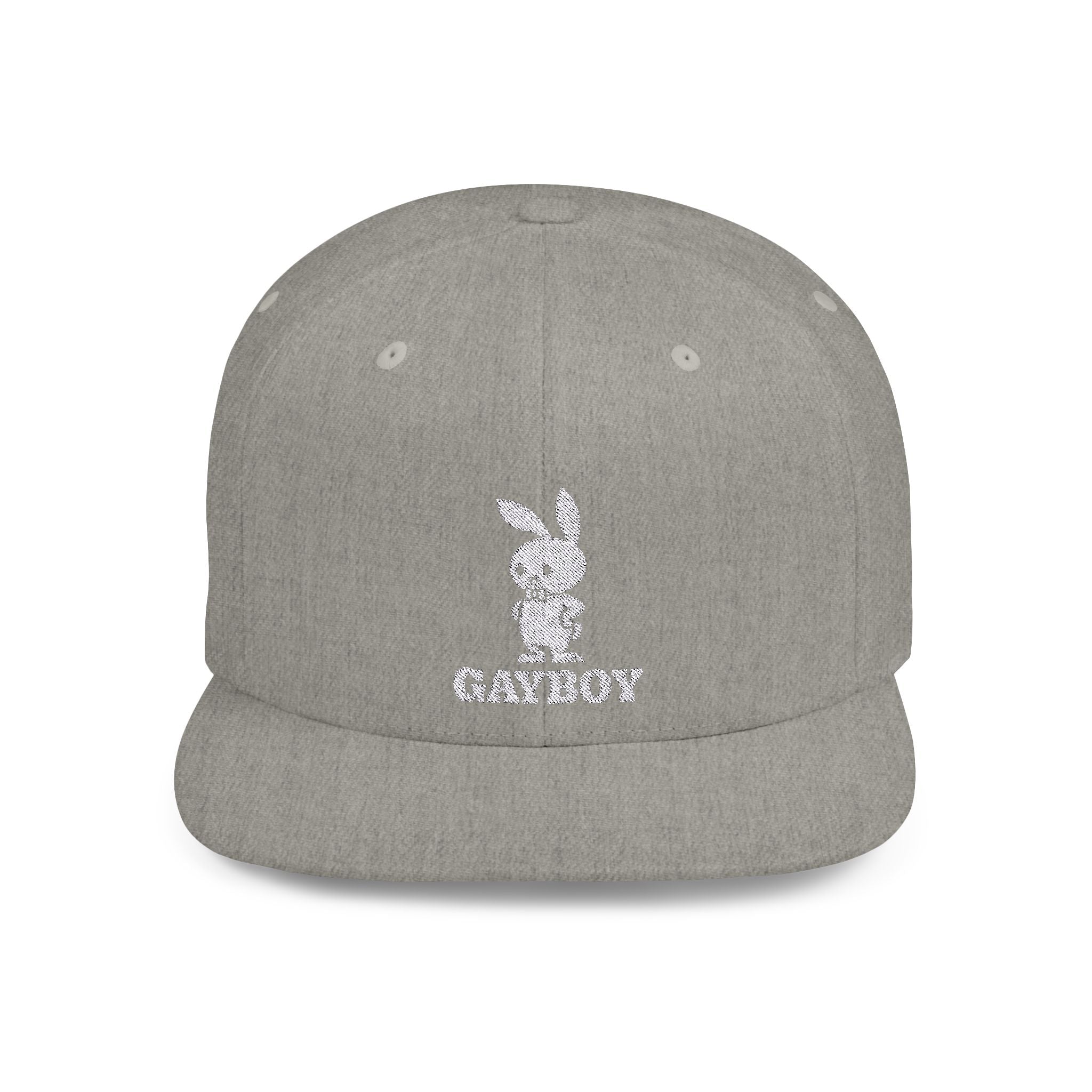 Black Snapback Hat with Bunny Design