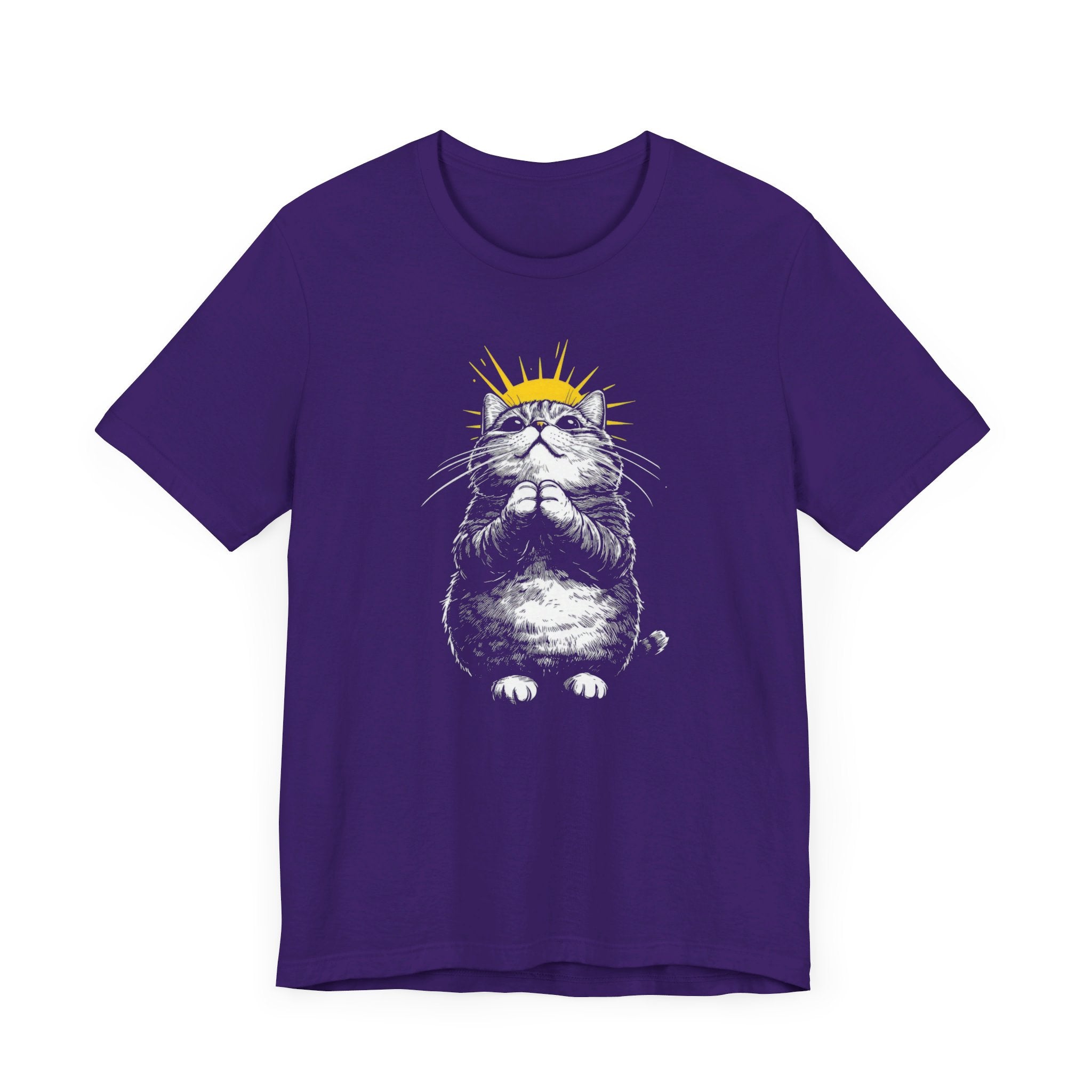 Praying Cat Halo T-Shirt Chonky Cat Lover Tee