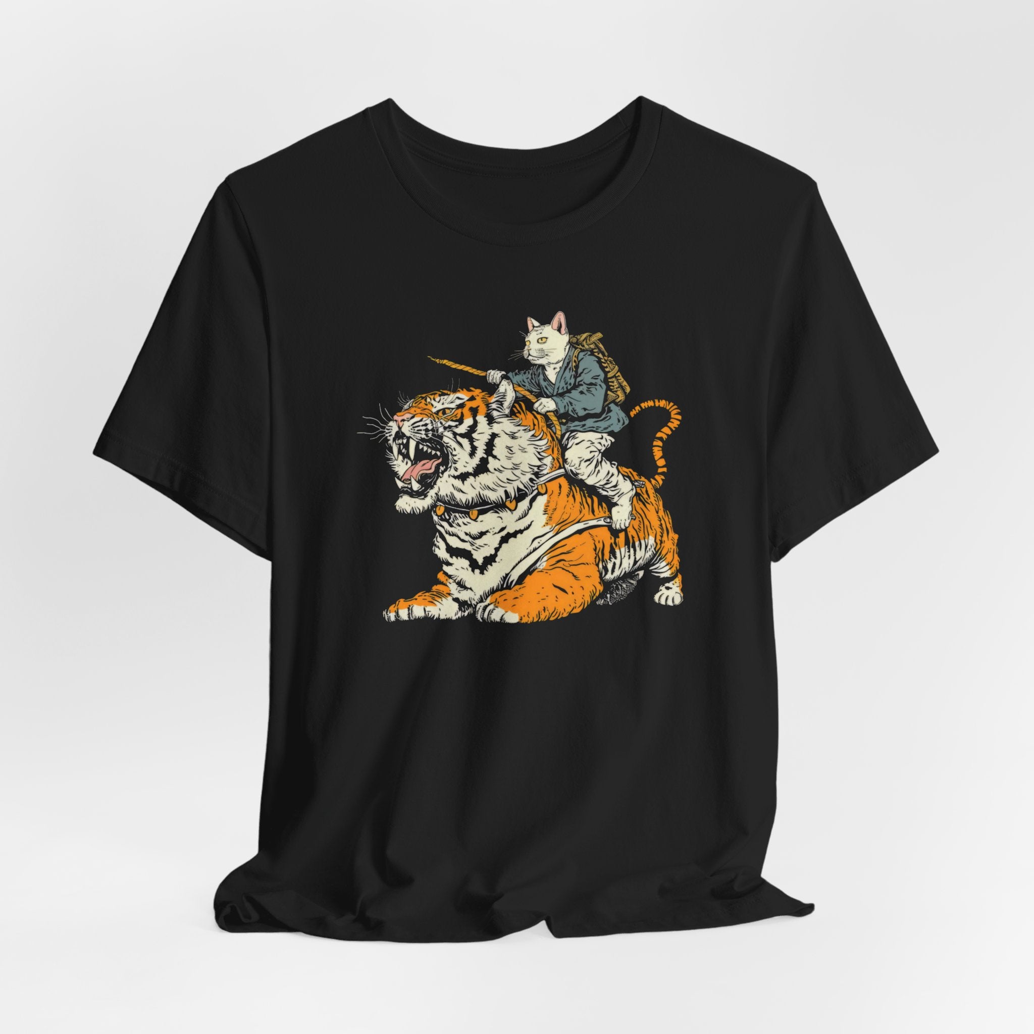 Cat Riding Tiger Adventure T-Shirt