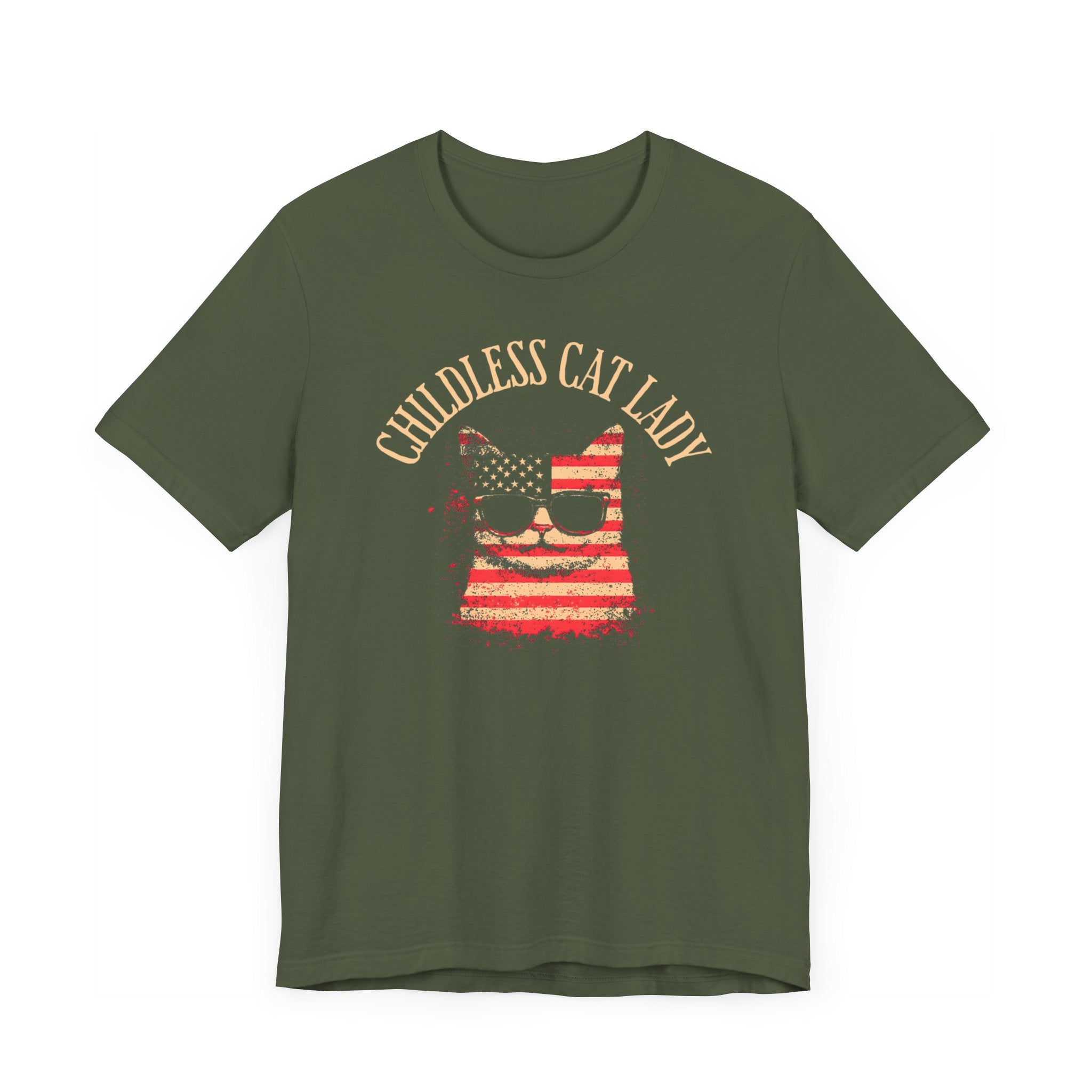 Childless Cat Lady T-Shirt - Patriotic Cat Lover Tee