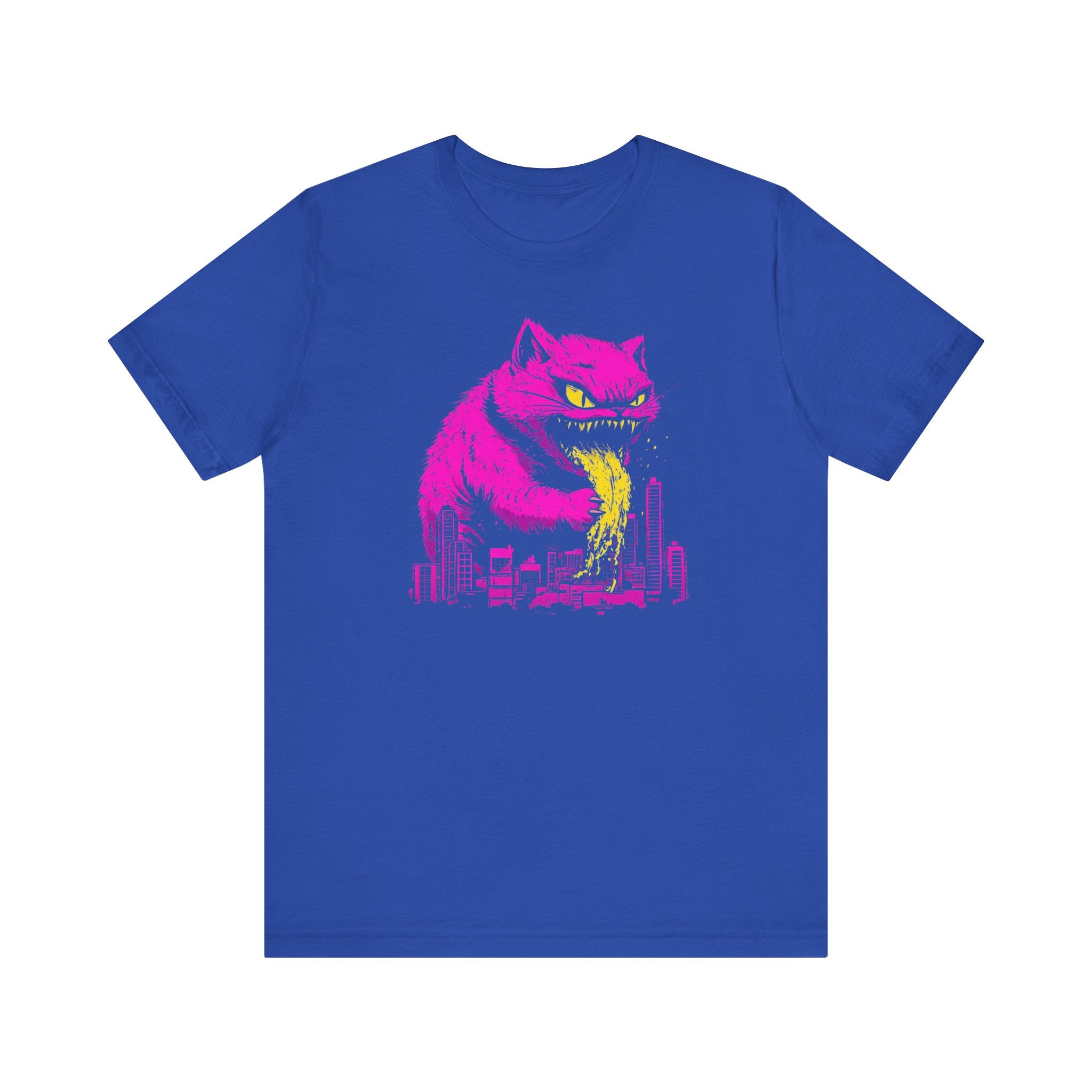 Catzilla Neon Fury T-Shirt Pink Monster Cat Design