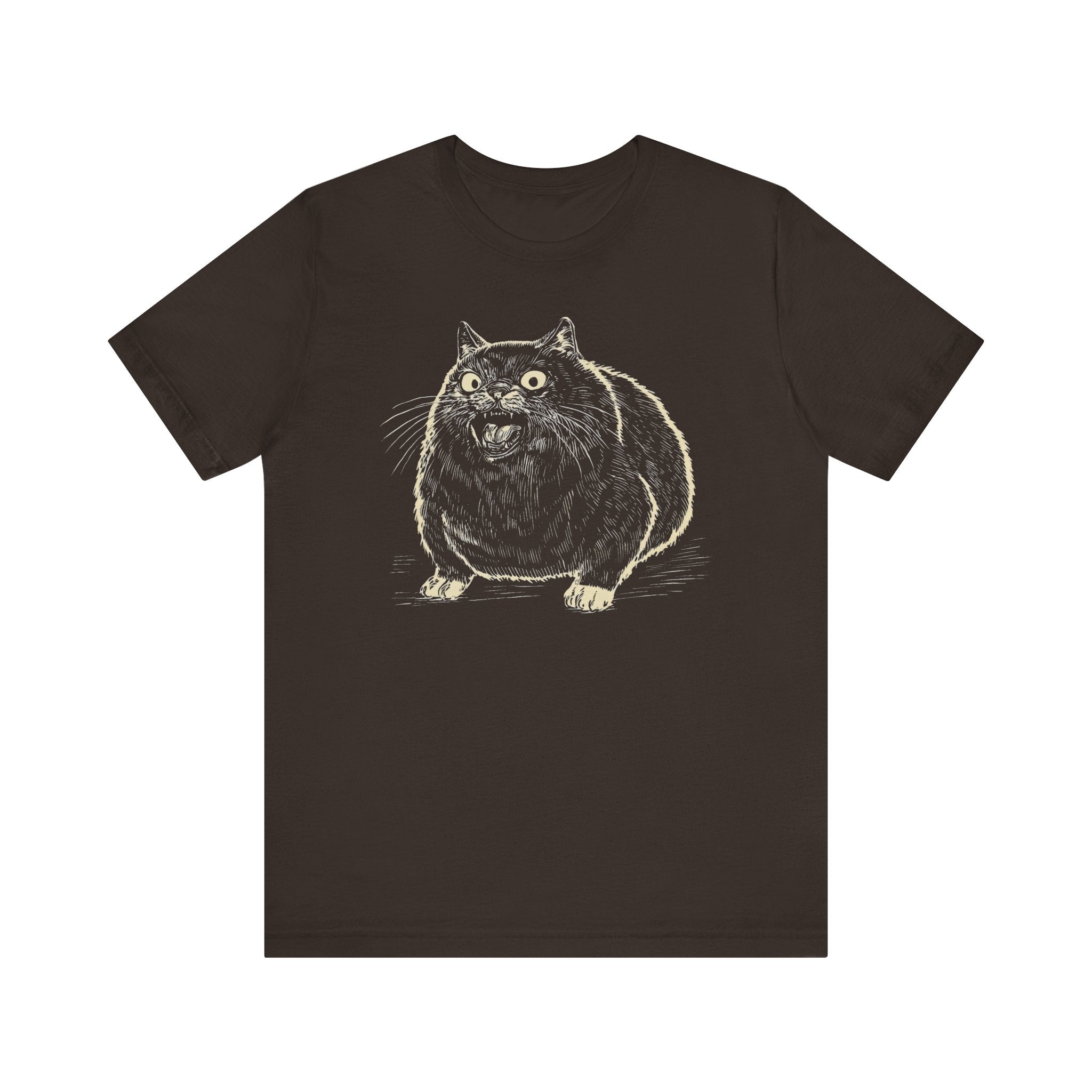 Yowling Chonky Cat T-Shirt Funny and Quirky Design